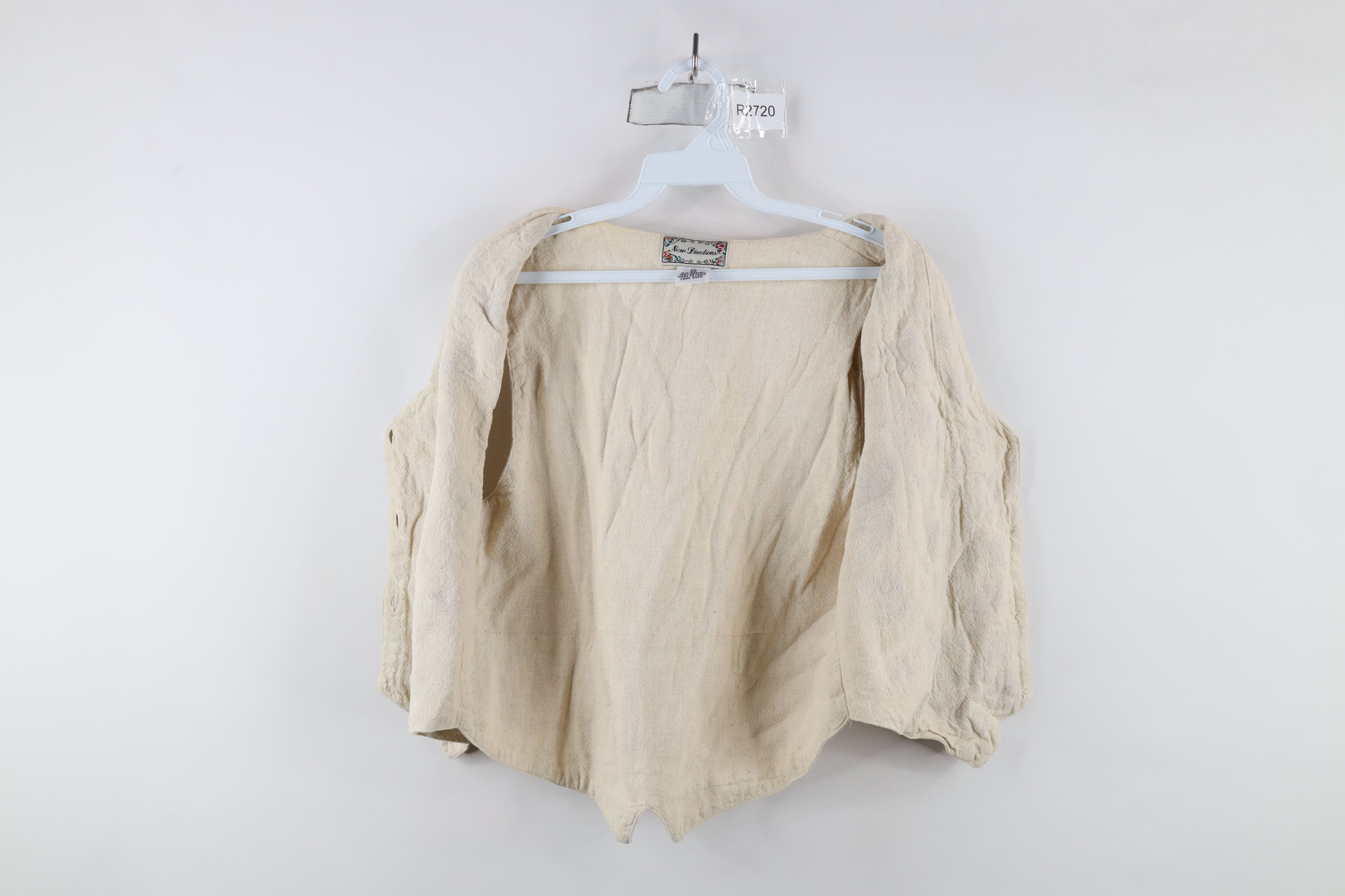 Vintage Vintage 90s Streetwear Embroidered Flower Button Vest Jacket Size M / US 6-8 / IT 42-44 - 10 Thumbnail