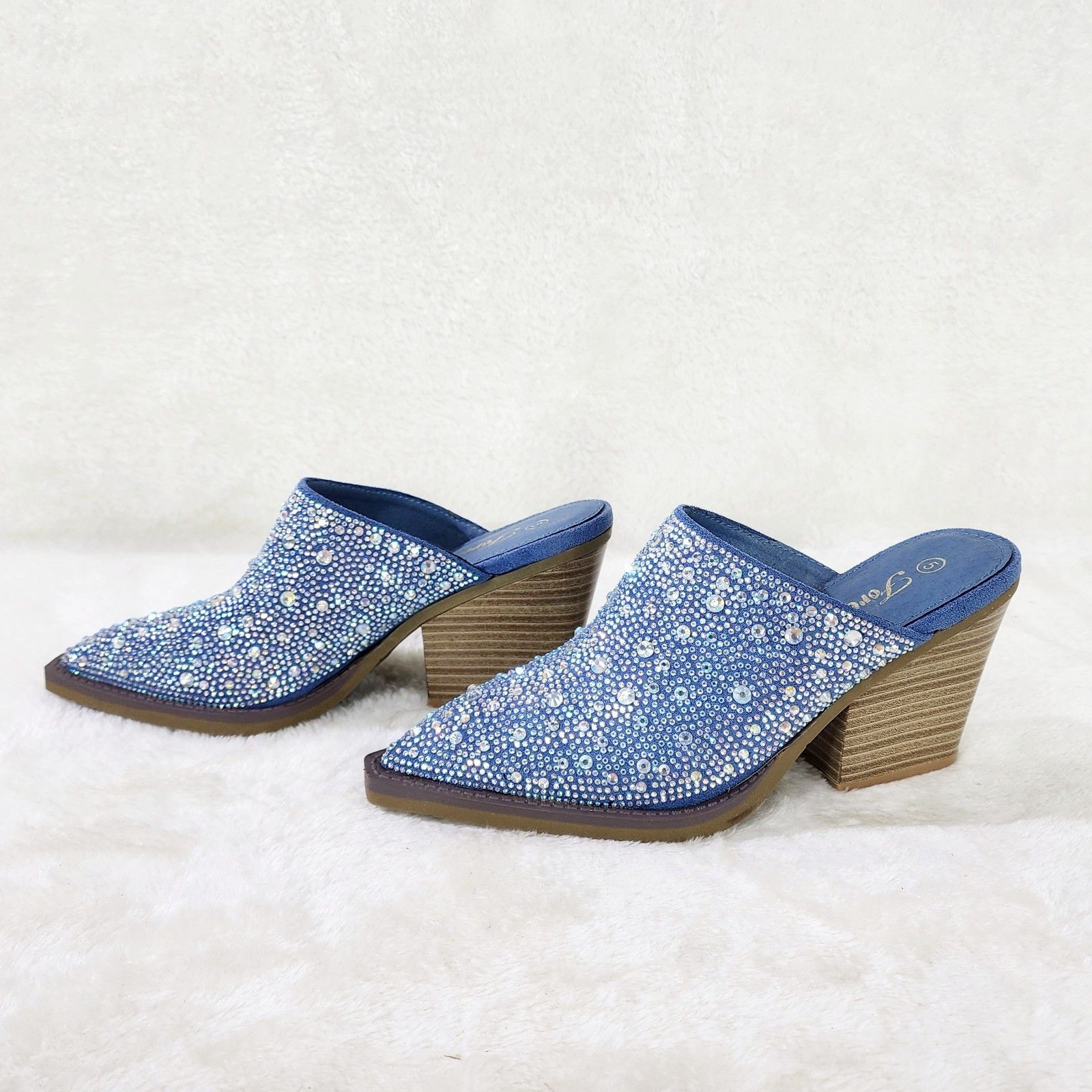 Other Vibes Western Cowgirl Denim Slip On Shoes Mules / Clogs Irid Size US 5 / IT 35 - 2 Thumbnail