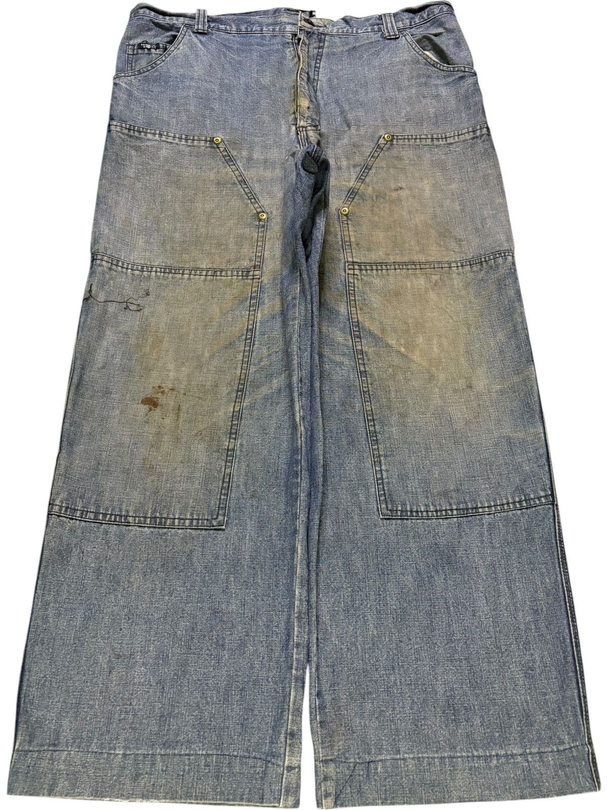 JNCO × Japanese Brand Vintage Japanese Brand Mud Wash Double Knee Baggy Jean Size US 35 - 1 Thumbnail