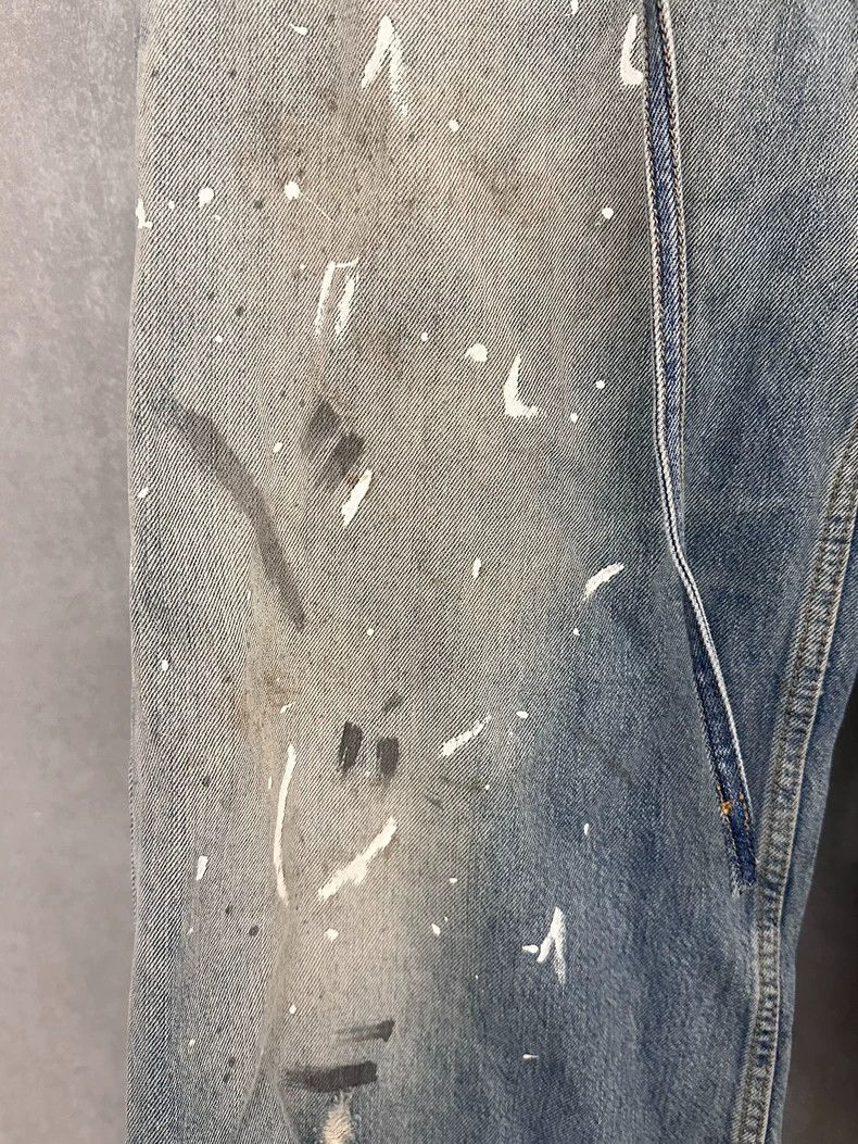 Acne Studios Acne Studios size:34 Splashed ink stained blue wide-leg wo Size 33" - 4 Thumbnail
