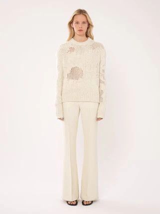 Chloe o1y0825 Crewneck Sweater in Off-White Size S / US 4 / IT 40 - 4 Thumbnail