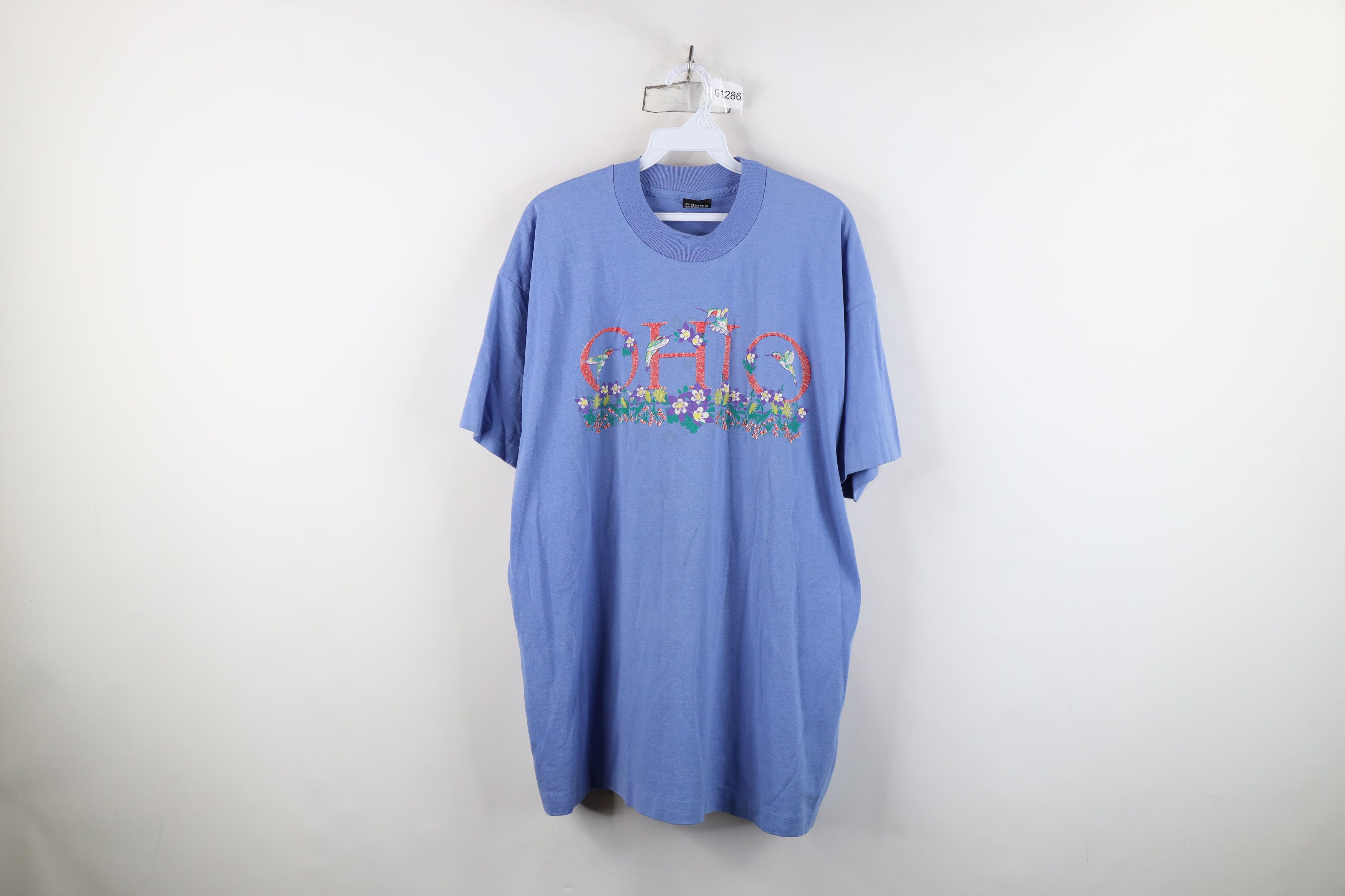 Vintage Vintage 90s Streetwear Ohio Nature Flower Bird T-Shirt USA Size XL / US 12-14 / IT 48-50 - 1 Thumbnail