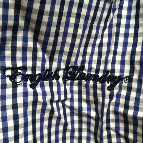 English Laundry ENGLISH LAUNDRY MENS BLUE 100%COTTON CASUAL SHIRT 17/34-35 Size US XL / EU 56 / 4 - 9 Thumbnail