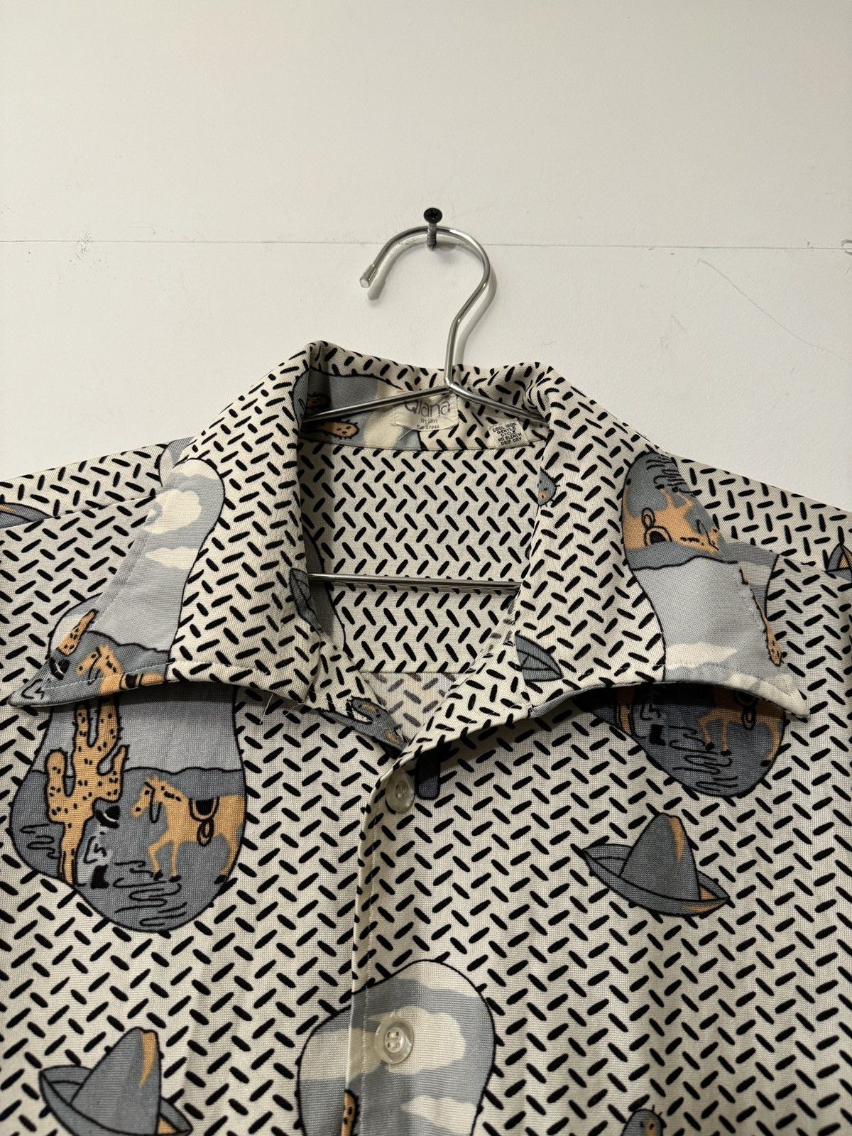 Vintage Vintage 70s Qiana Silky Nylon Cactus Cowboy Western Shirt Size US L / EU 52-54 / 3 - 13 Thumbnail