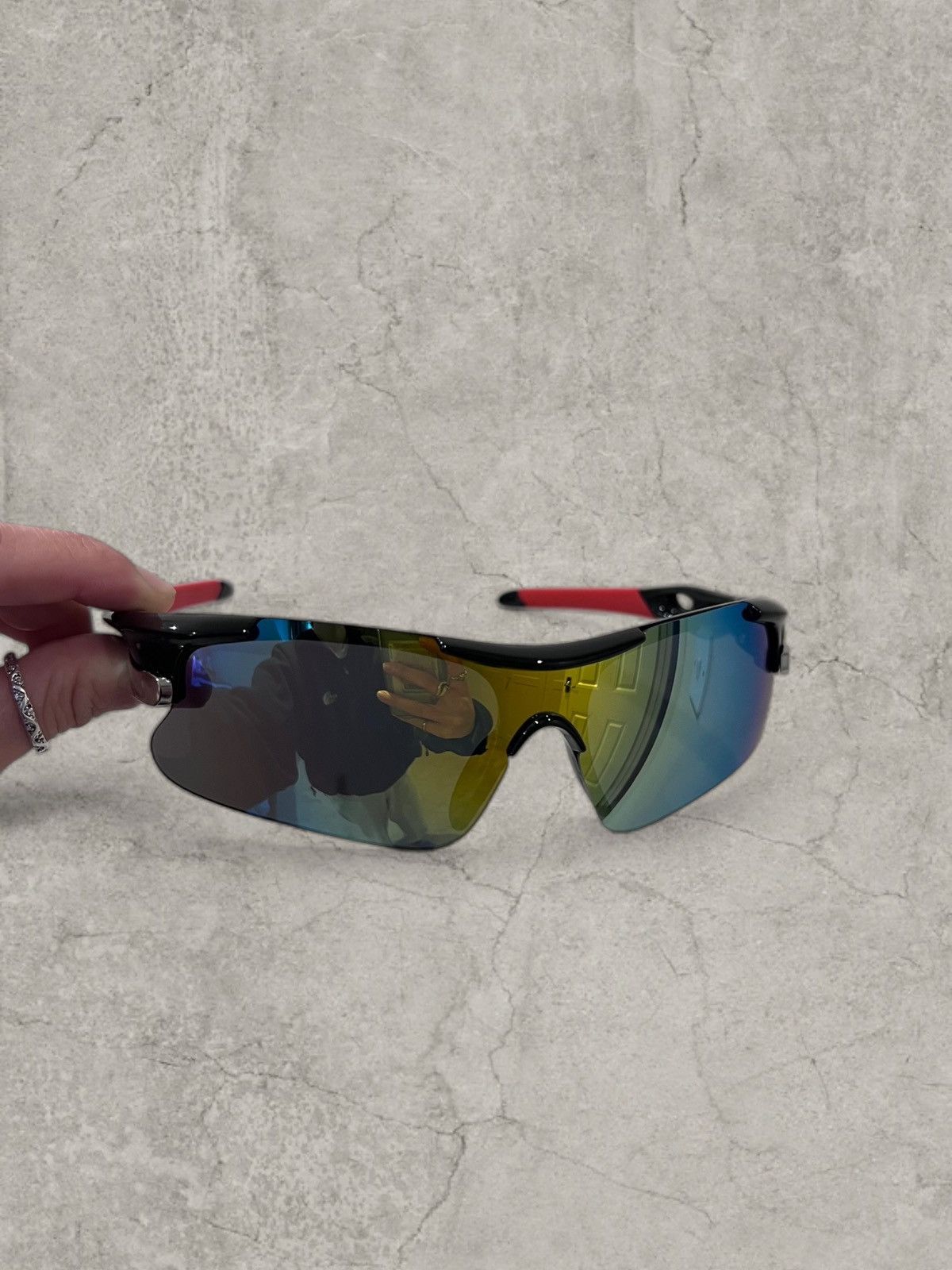 Japanese Brand Insane UV400 sport sunglasses, green/black lense. One size. Size ONE SIZE - 3 Thumbnail