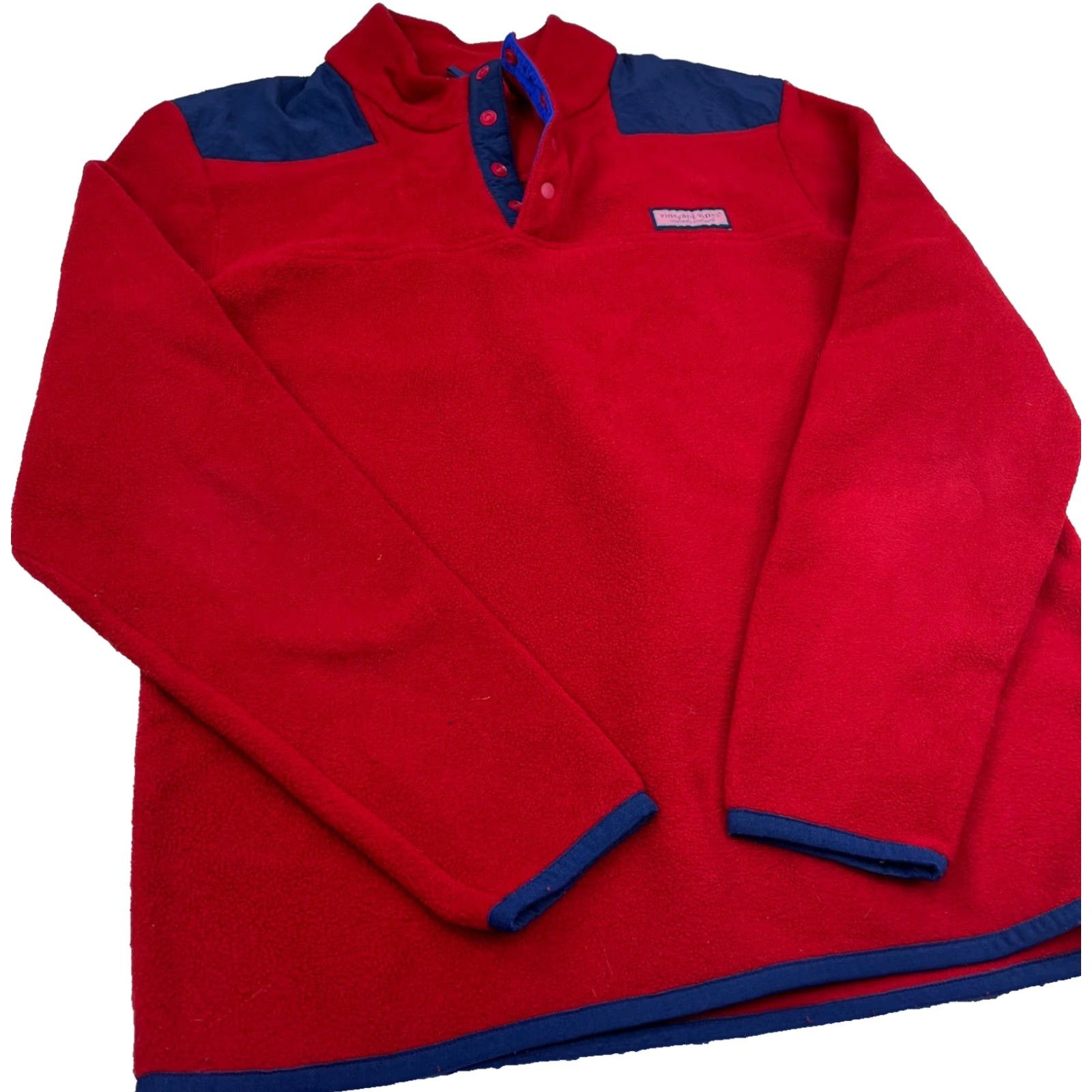Vineyard Vines Vineyard Vines Sweater Men L Red Fleece Mock Neck Pullover Zip Button Logo Embroidered Classic Preppy Sports Mens Size US L / EU 52-54 / 3 - 3 Thumbnail