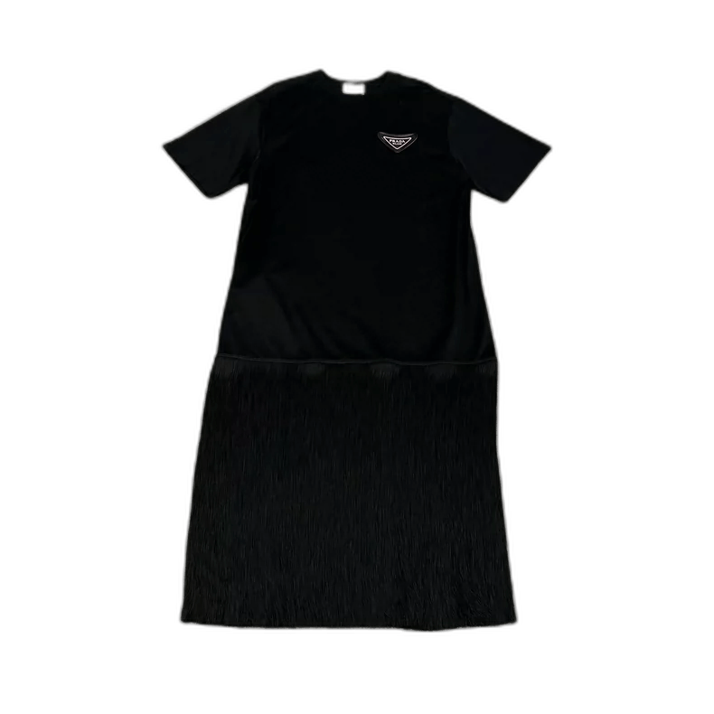 Prada Tassel Dress Size S Black