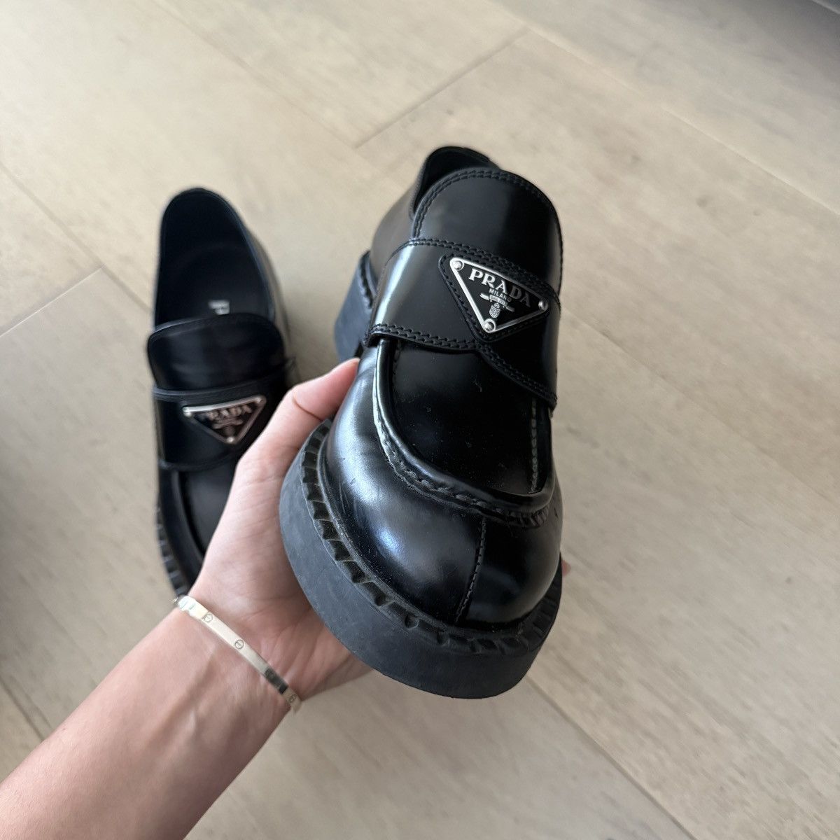 Prada Black Prada Loafers Size US 6 / IT 36 - 7 Thumbnail