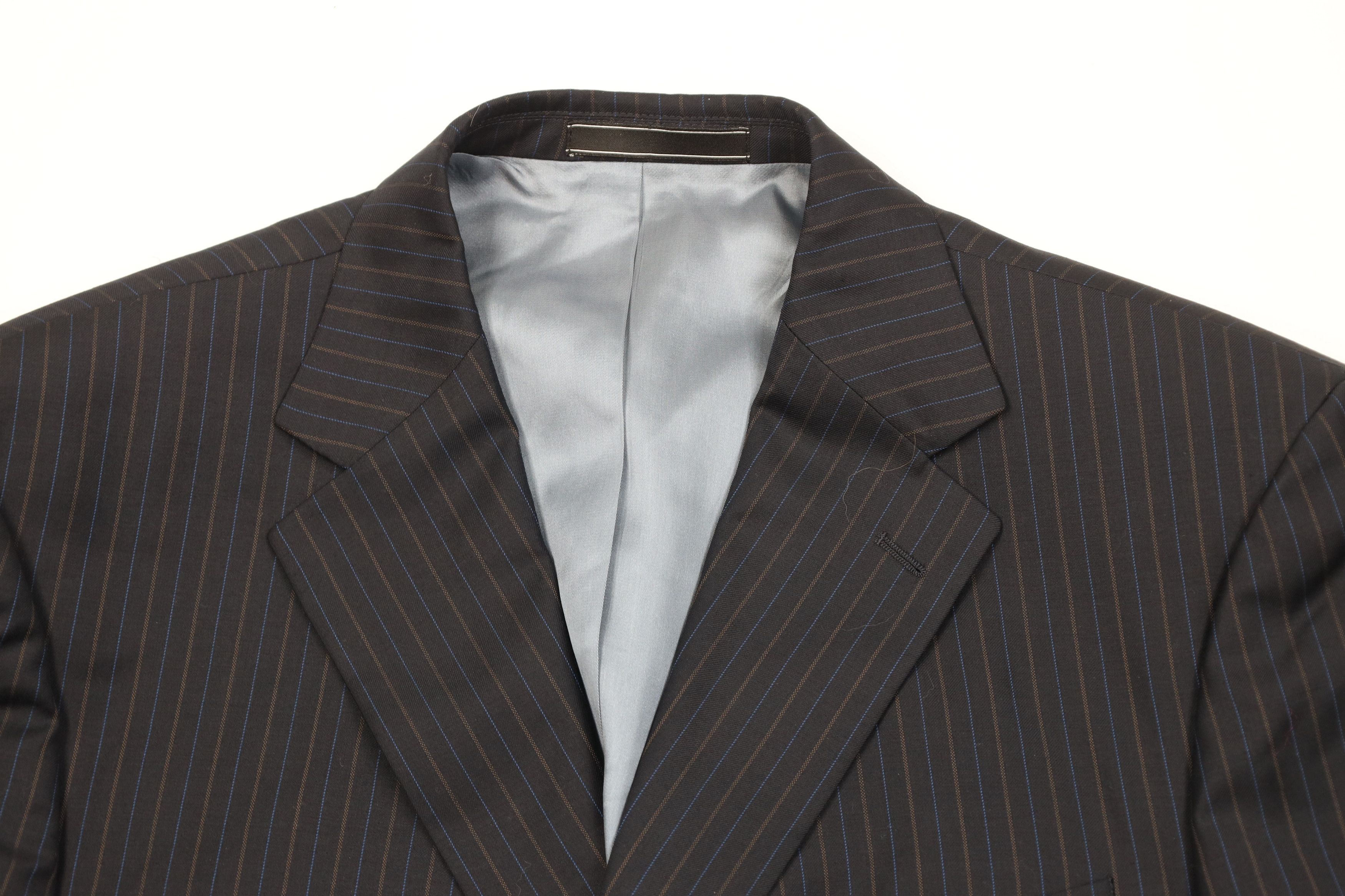 Vintage Vintage Streetwear 2 Piece Super 140s Wool Striped Suit Size 44L - 3 Thumbnail