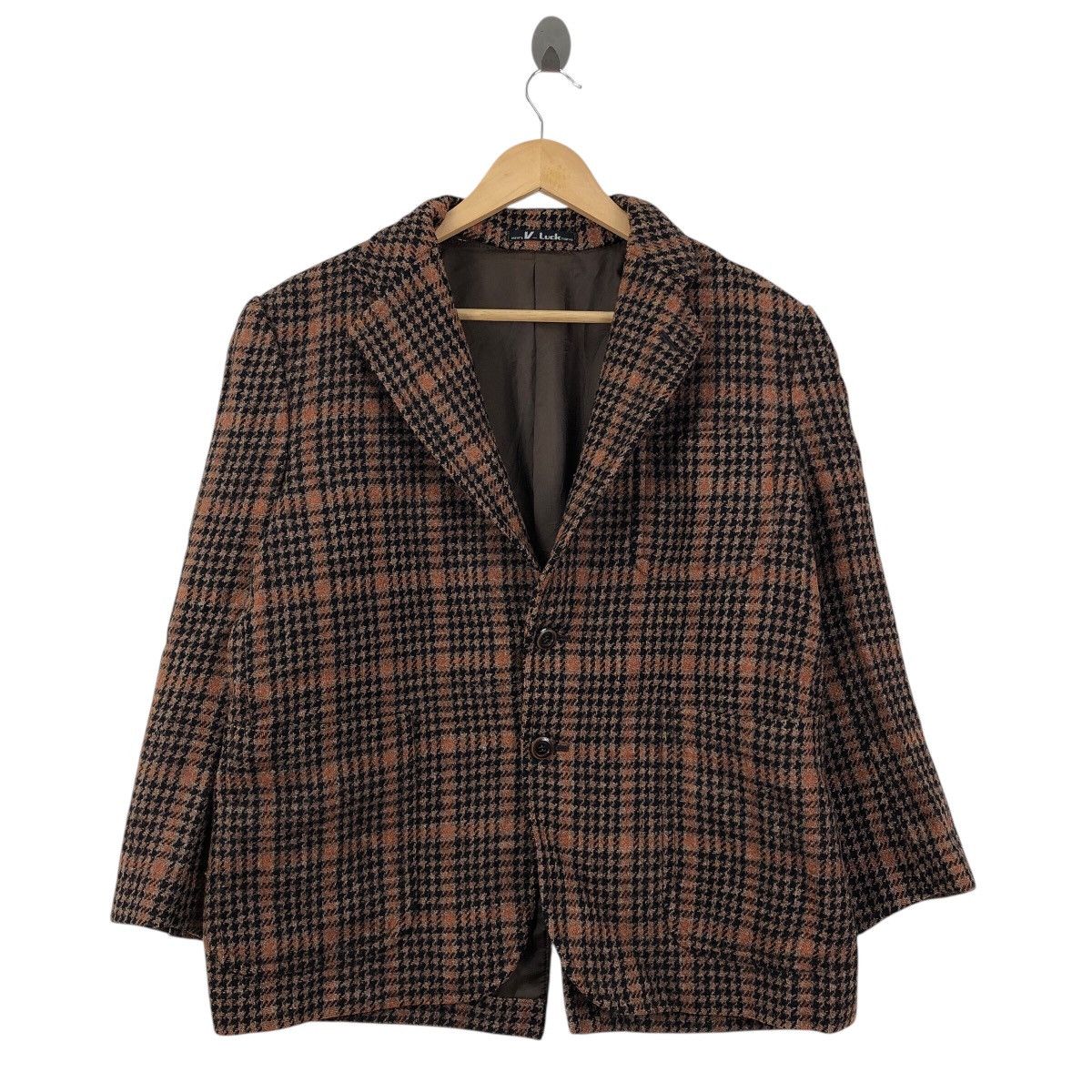 Vintage Vintage Hand Woven HARRIS TWEED CHECKERED Wool Blazer Coat Size 42R - 1 Thumbnail