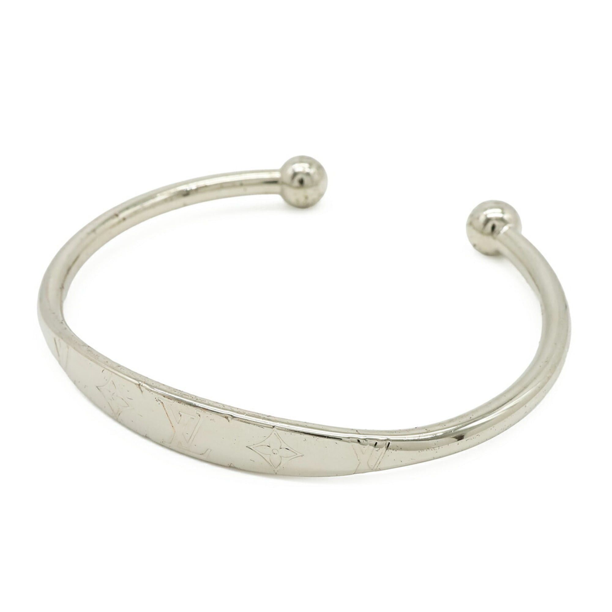 Louis Vuitton Louis Vuitton Jonc Monogram Bracelet Bangle Metal Silver L Size M64840 Size ONE SIZE - 1 Thumbnail