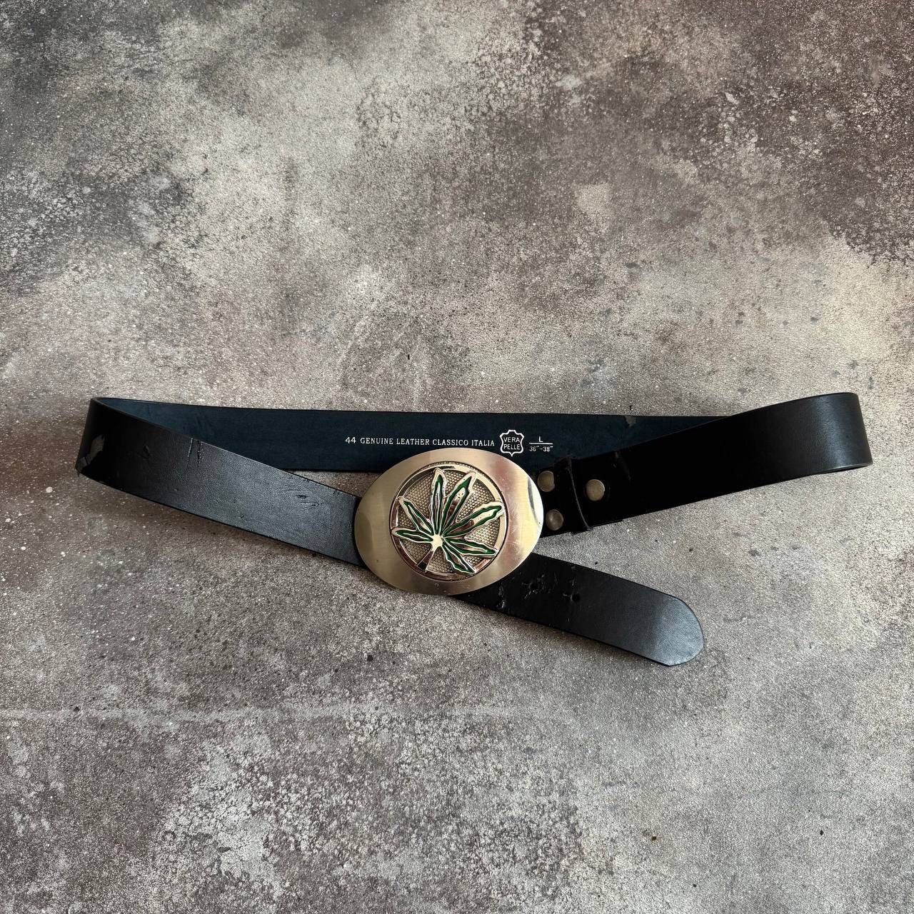 20471120 Amazing Y2K Vintage Big Buckle Leather Belt Size ONE SIZE - 3 Thumbnail