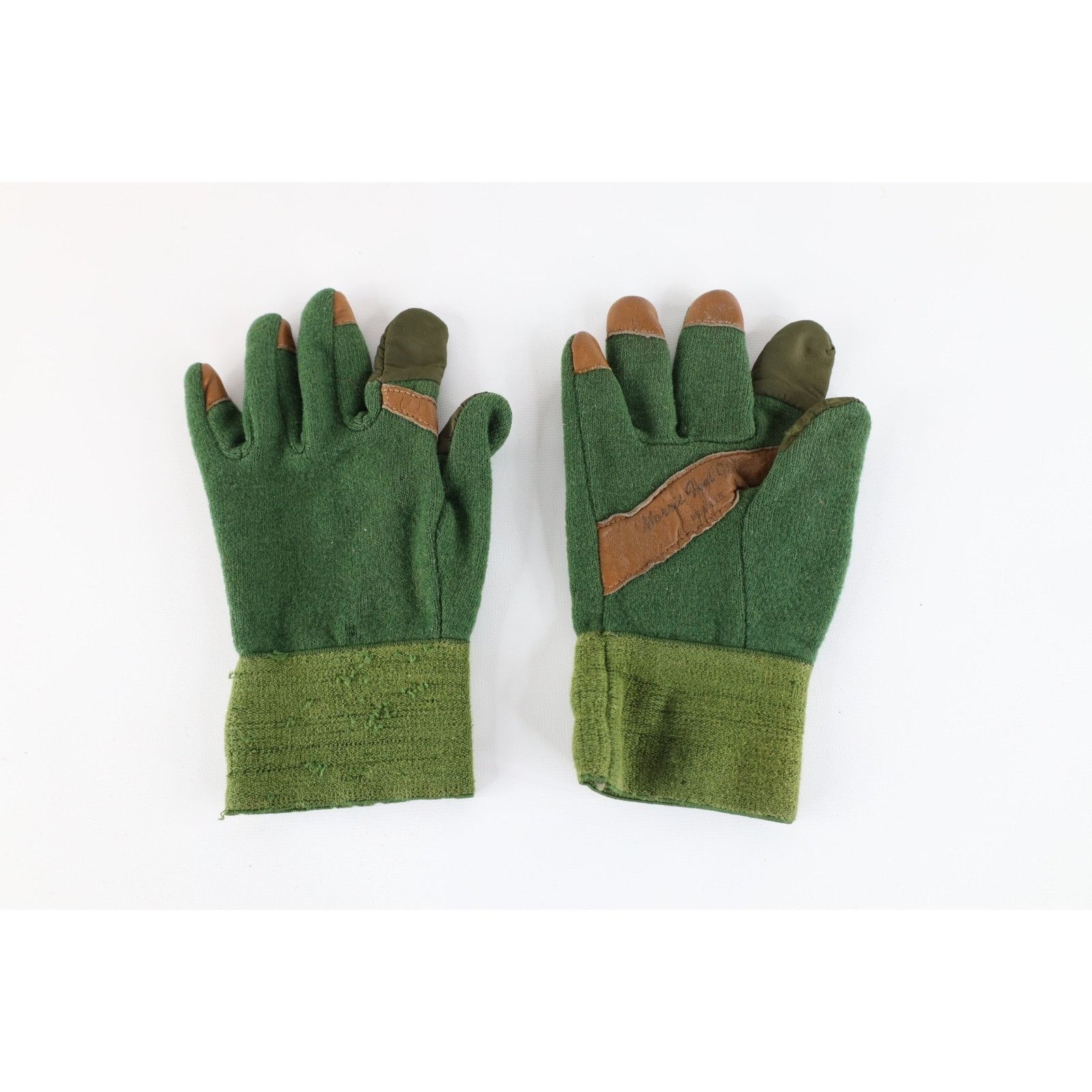 Morris Vintage 70s Morris Feel Gloves Wool Leather Hunting Gloves Size ONE SIZE - 2 Thumbnail