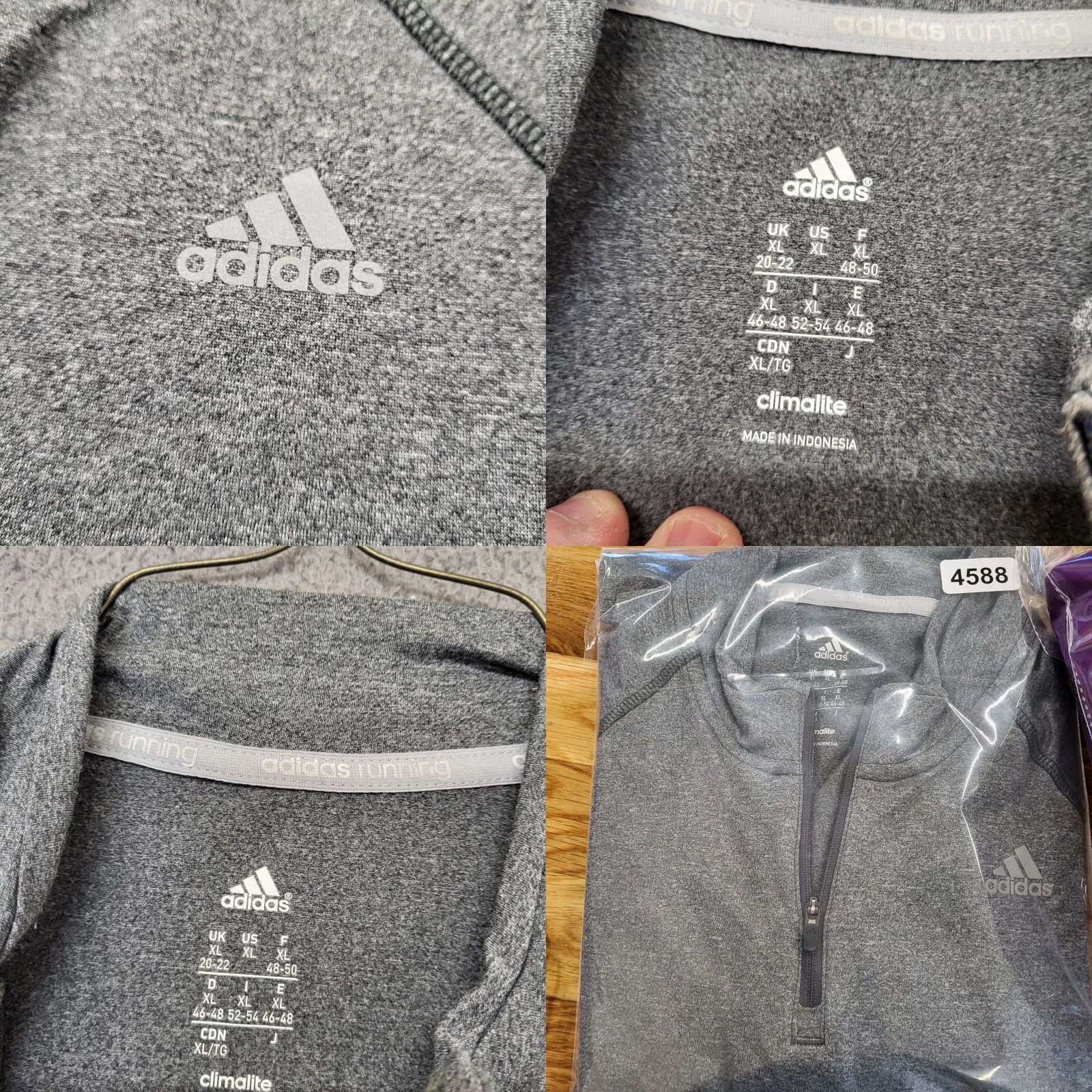 Adidas VINTAGE? No — Adidas Climalite 1/4 Zip Shirt Women's XL Gray Pullover Running Reflective... Size XL / US 12-14 / IT 48-50 - 9 Thumbnail