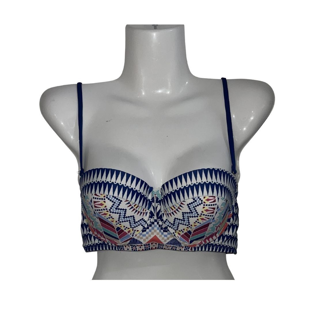 Bar III Aztec Sunset Print Underwire Bikini Top Small Beach Vacation Size ONE SIZE - 1 Thumbnail