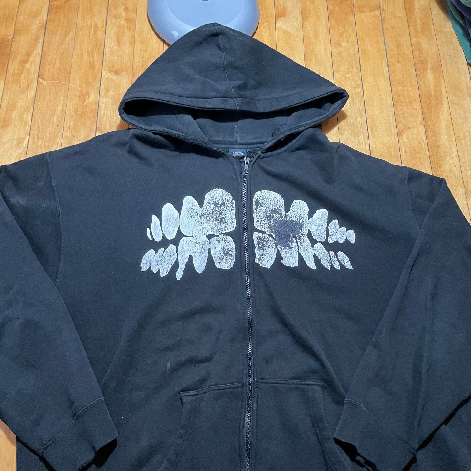 Hook-Ups × Vintage 90s Distressed Teeth Skater Grunge Full Zip Hoodie size 2xl Size US XXL / EU 58 / 5 - 2 Thumbnail