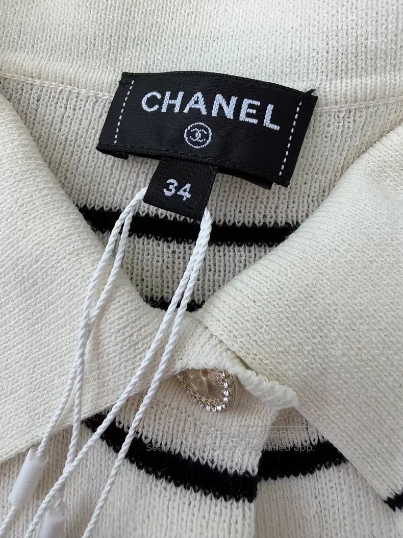 Chanel Chanel Striped knitted polo small cardigan coat Size XXS / US 00 / IT 34 - 5 Thumbnail