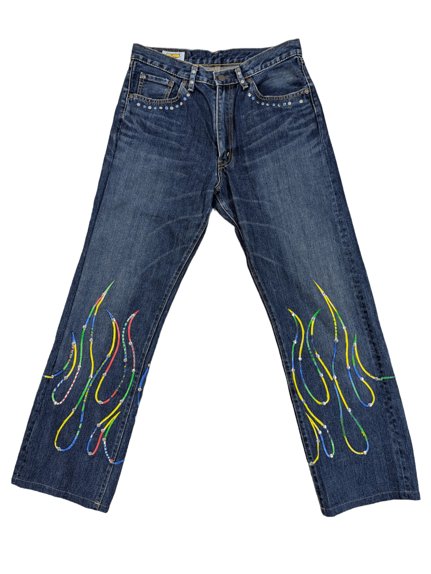 Big John Big John Flare Jeans Studded Flame Denim Size US 32 / EU 48 - 25 Thumbnail