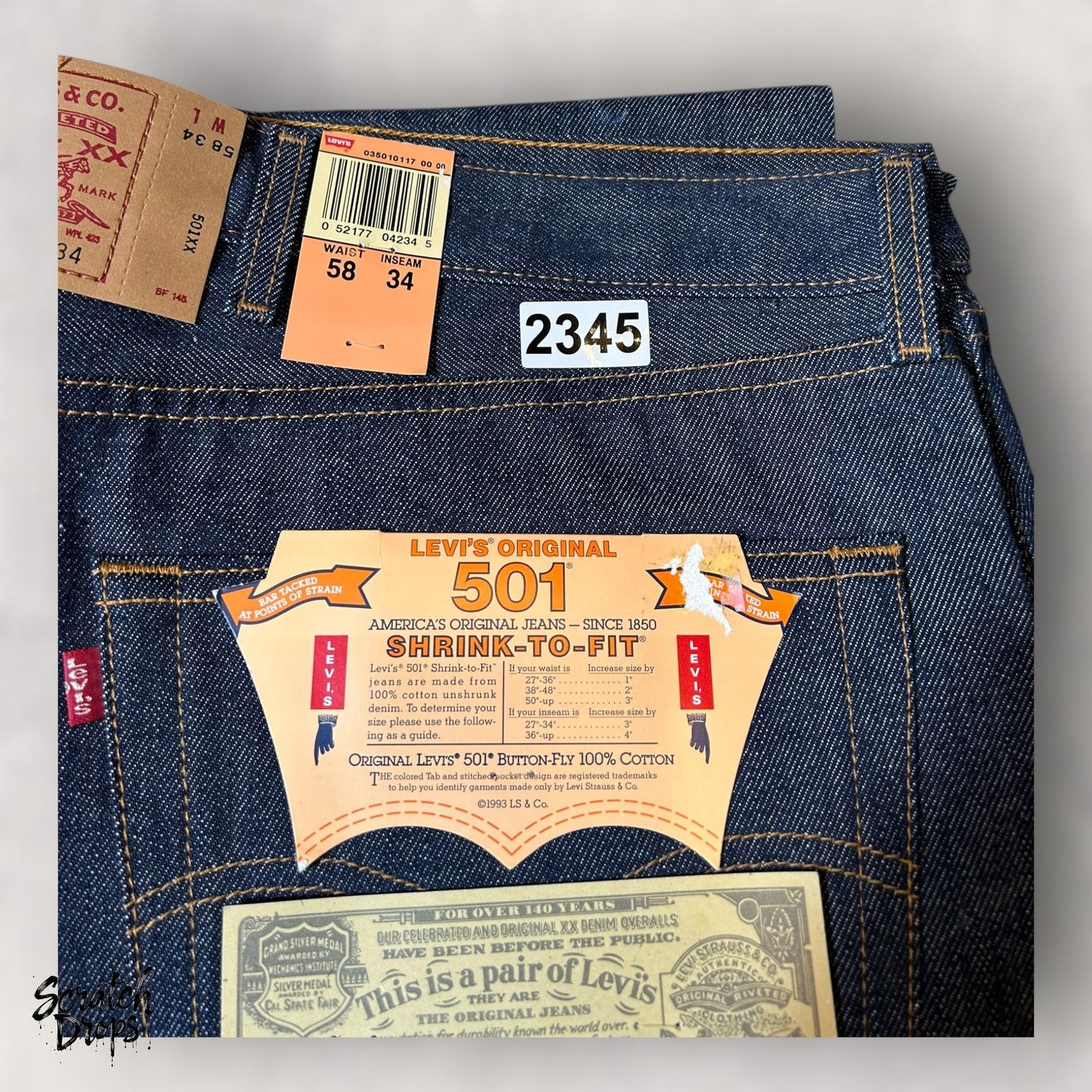 Levi's Vintage Levi’s 501xx Shrink-to-Fit Jeans USA W58 L34 501 NWT Size US 42 / EU 58 - 6 Thumbnail