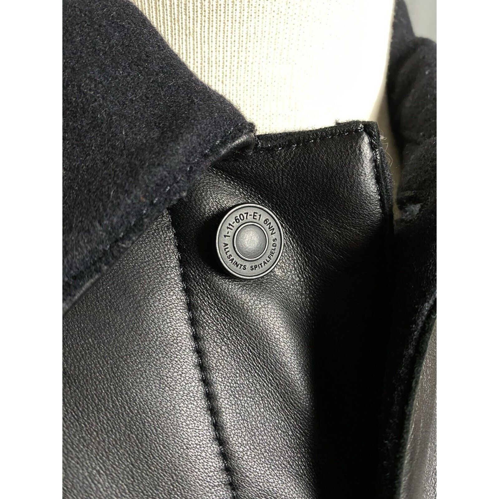 Allsaints MINT! AllSaints Dixon Men's Black Wool Leather Jacket Size M Size US M / EU 48-50 / 2 - 8 Thumbnail