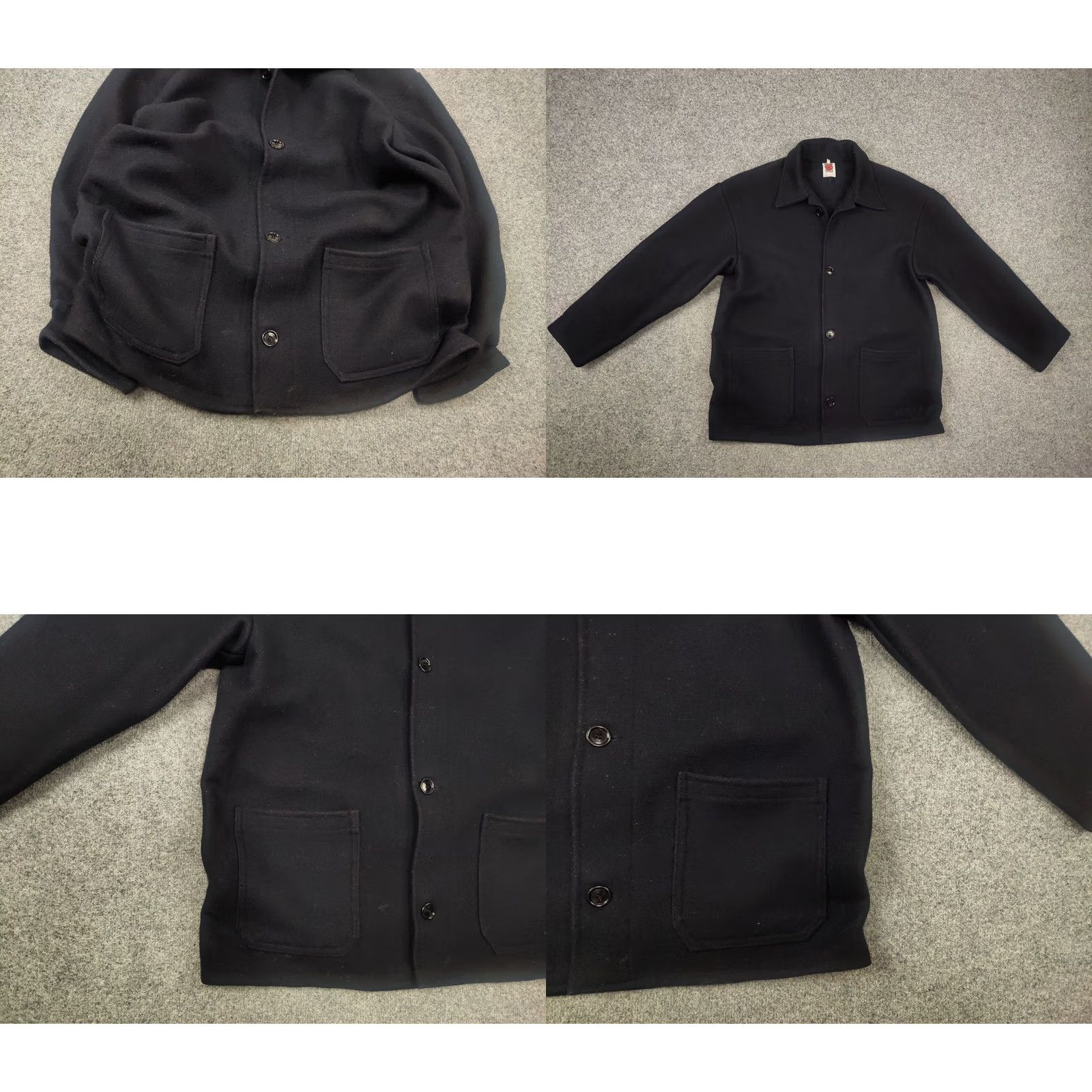 Gloverall VINTAGE Lancashire overall work Jacket XL Black Wool Chore Heavy Wool Jacket Men 90s Army City Classic 85 cm Length Pockets Wool Size US 36 / EU 52 - 8 Thumbnail