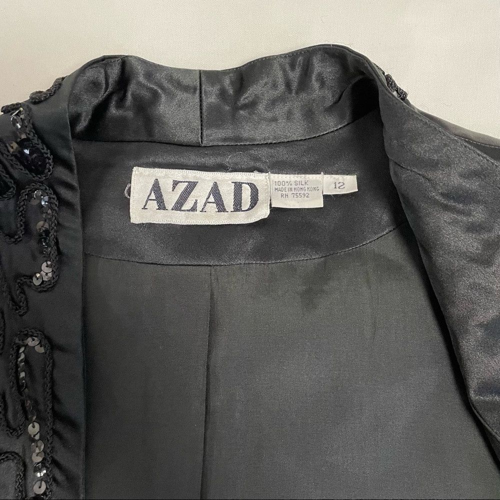 Other Vintage AZAD Silk Jacket Embroidered Black Size 12 Size XL / US 12-14 / IT 48-50 - 6 Thumbnail