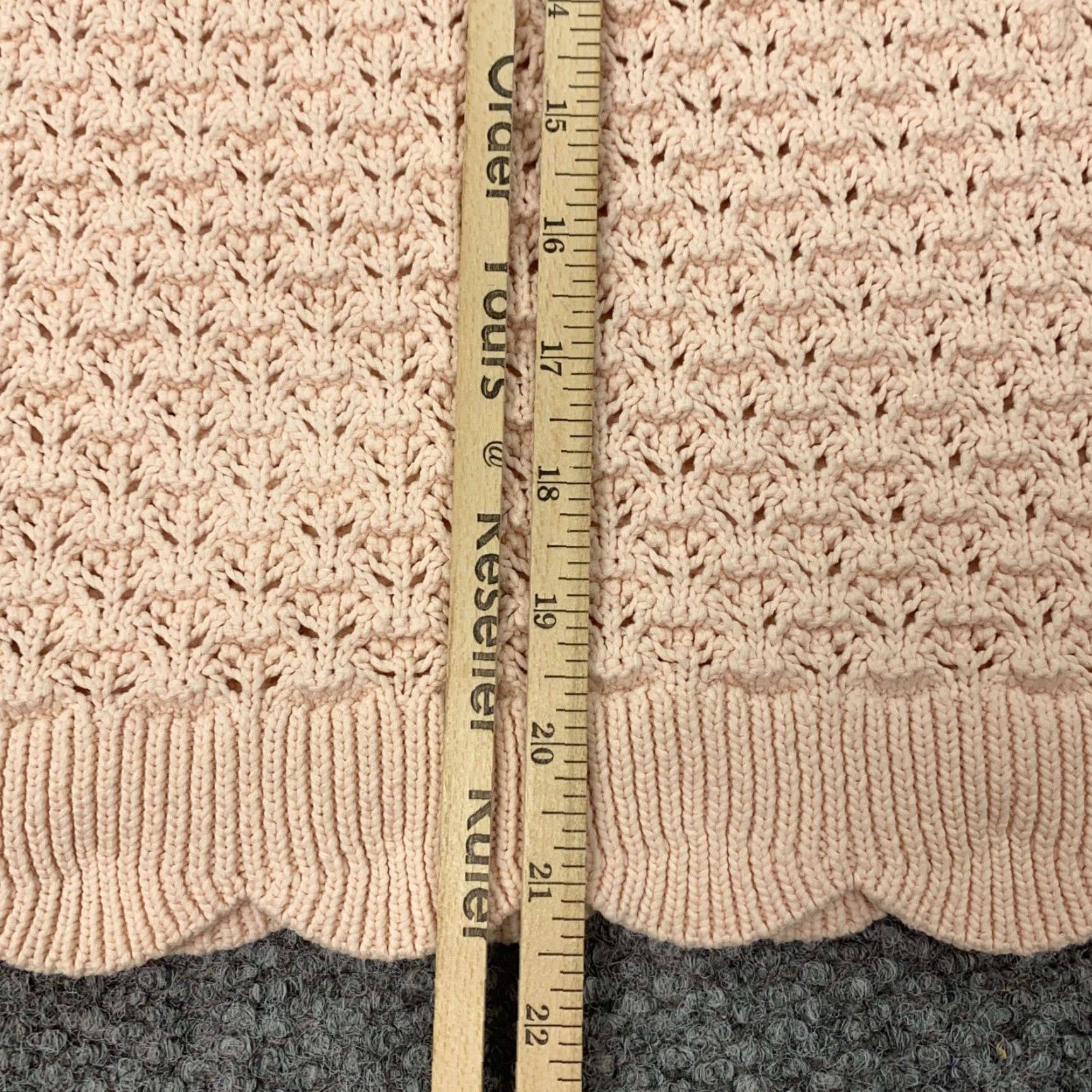 Loft LOFT Sweater Women Small Light Pink Open Knit Scalloped Hem Pullover Size S / US 4 / IT 40 - 7 Thumbnail