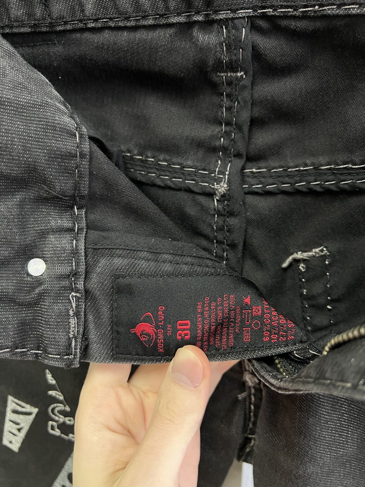 Japanese Brand × Vintage Vintage Kosmolupo Y2K Japanese Style Archival Black Pants Size US 30 / EU 46 - 11 Thumbnail
