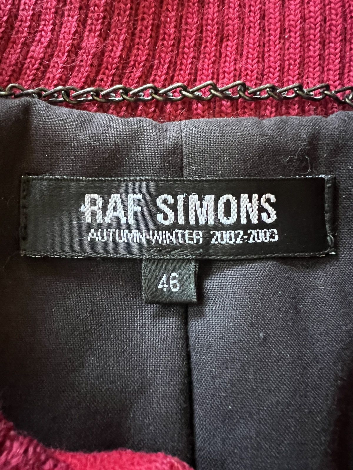 Raf Simons Raf Simons AW02 “Virginia Creeper” Red/White Varsity Jacket Size US S / EU 44-46 / 1 - 12 Thumbnail