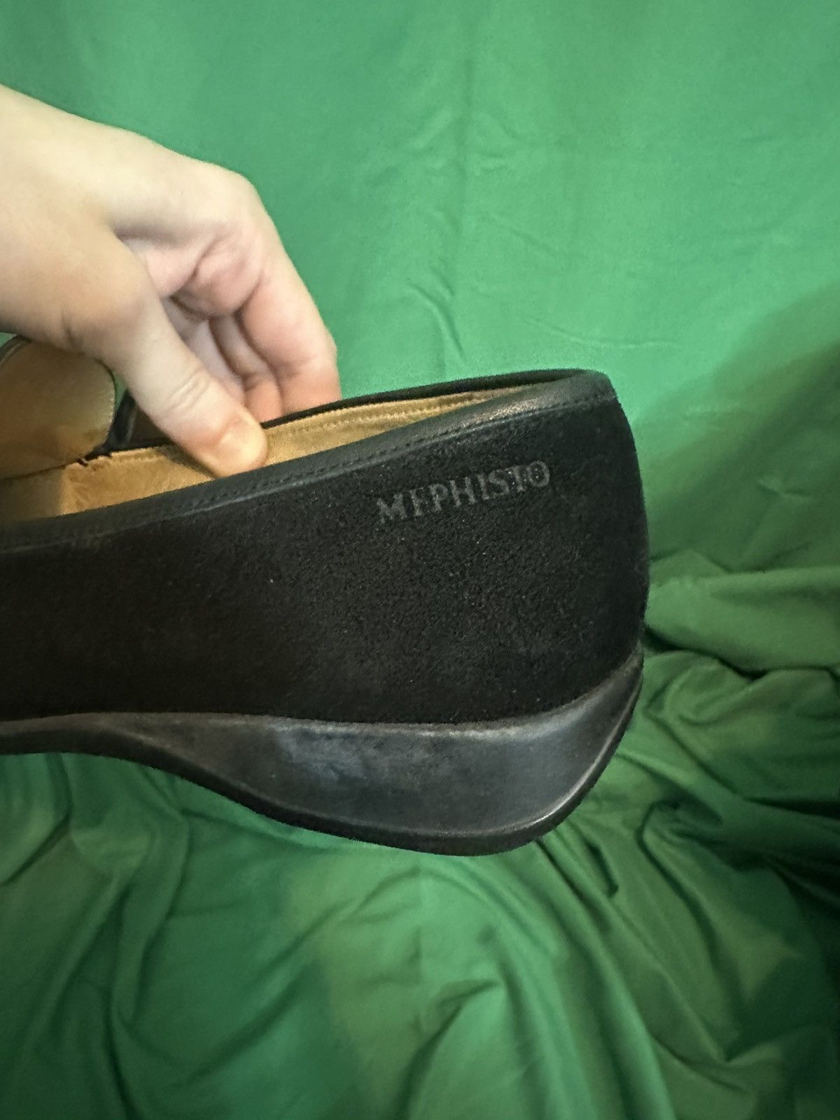 Mephisto Black suede square toe loafers with leather straps Size US 8 / EU 41 - 5 Thumbnail