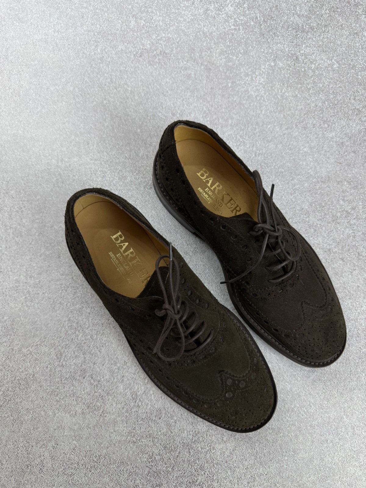 Barker Barker Suede Brogue Derby Dress Shoes Size Uk 5 Size US 6 / EU 39 - 3 Thumbnail