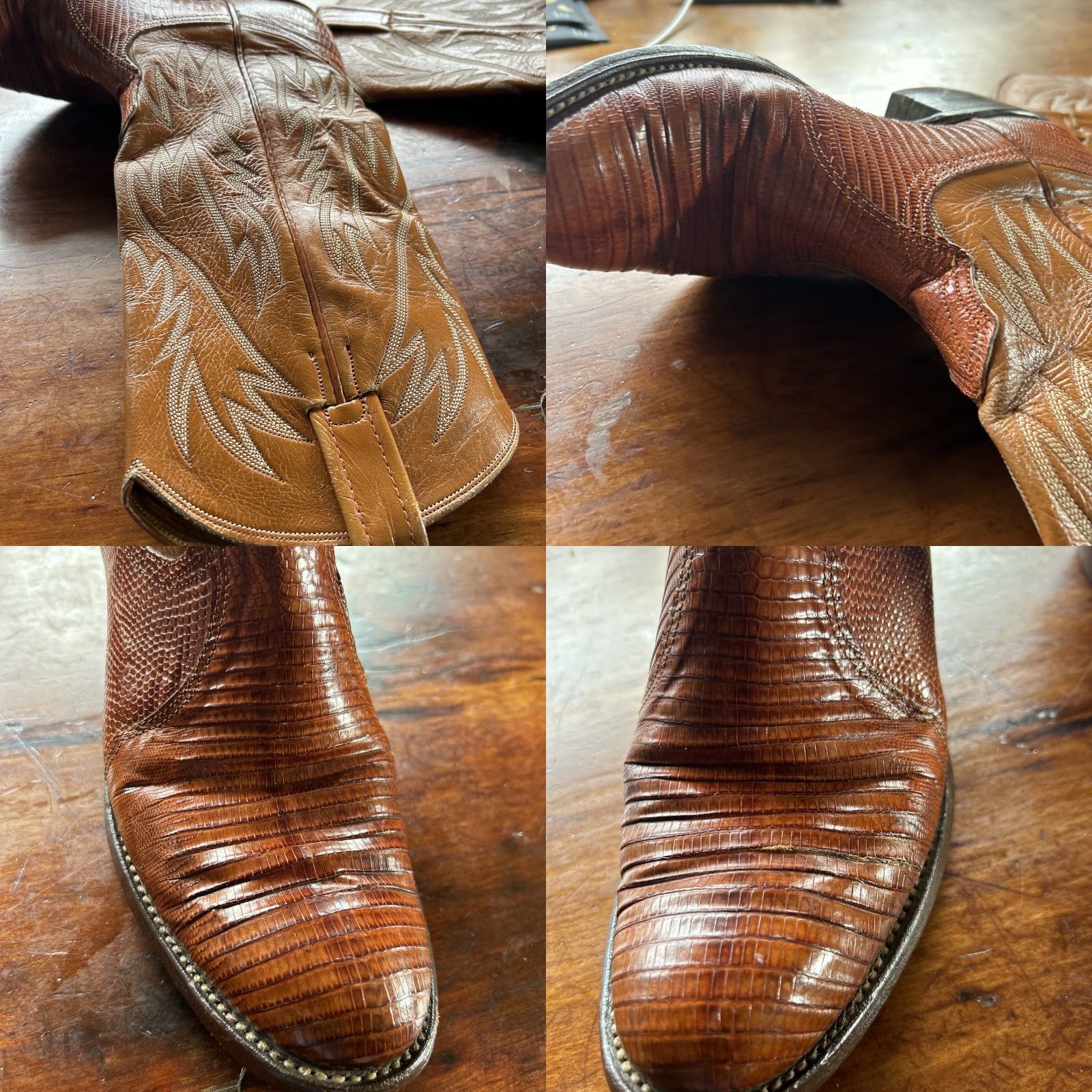 Skin Nacona Boots Lizard Skin Western Cowboy Boot Size 5.5 Congac Leather Women’s Unisex Adults Size US 5.5 / IT 35.5 - 9 Thumbnail