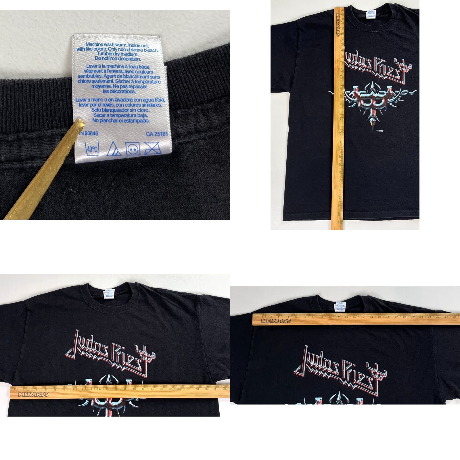 Gildan VINTAGE Judas Priest World Tour T-Shirt Rock Band Double-Sided Sz XL Size US XL / EU 56 / 4 - 8 Thumbnail