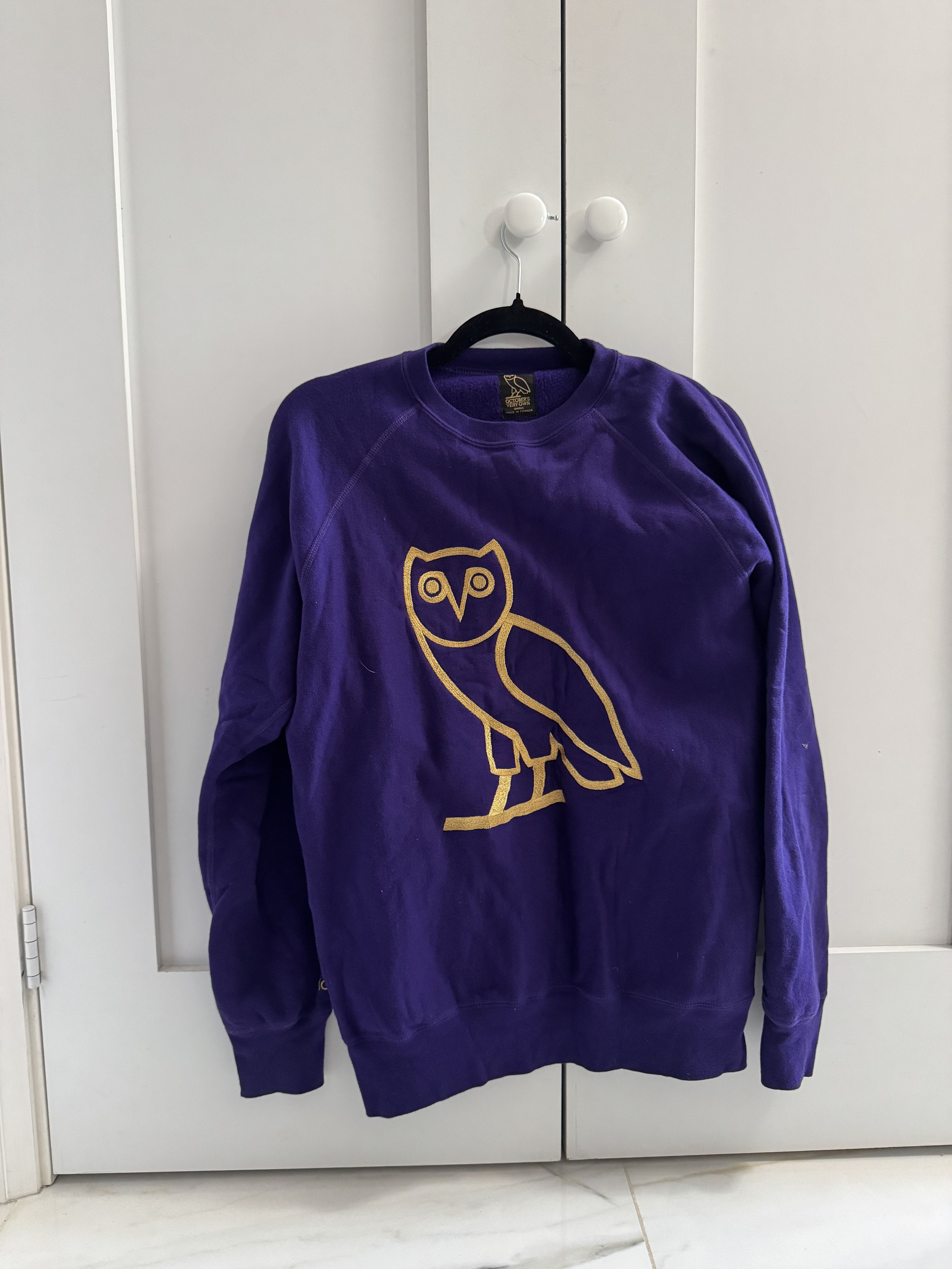 October's Very Own Purple Embroidered OVO Crewneck Sweater Size US S / EU 44-46 / 1 - 1 Thumbnail