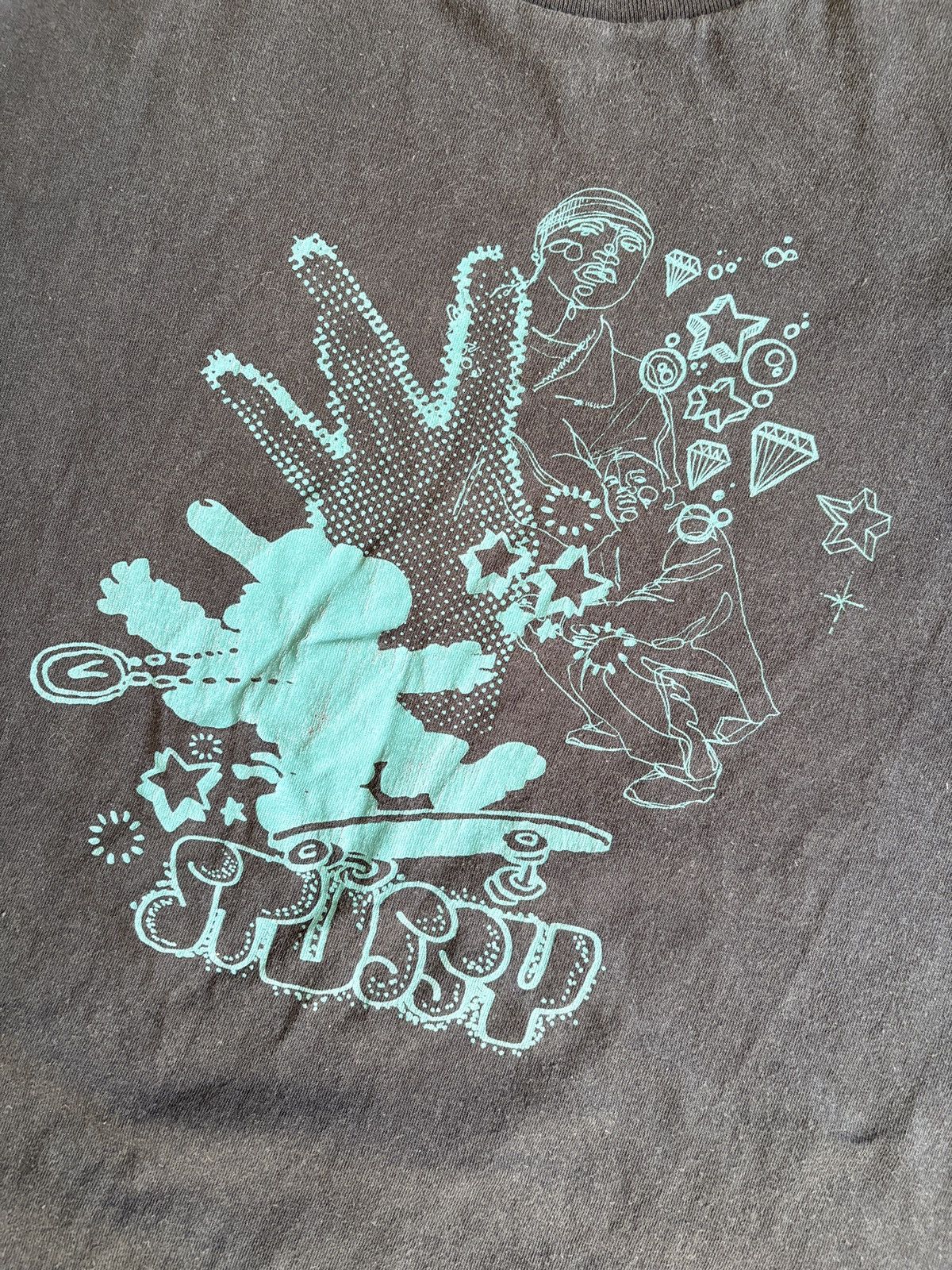 Stussy Vintage 2000s Stussy Graffiti Logo Single Stitch Faded Shirt Size US L / EU 52-54 / 3 - 2 Thumbnail