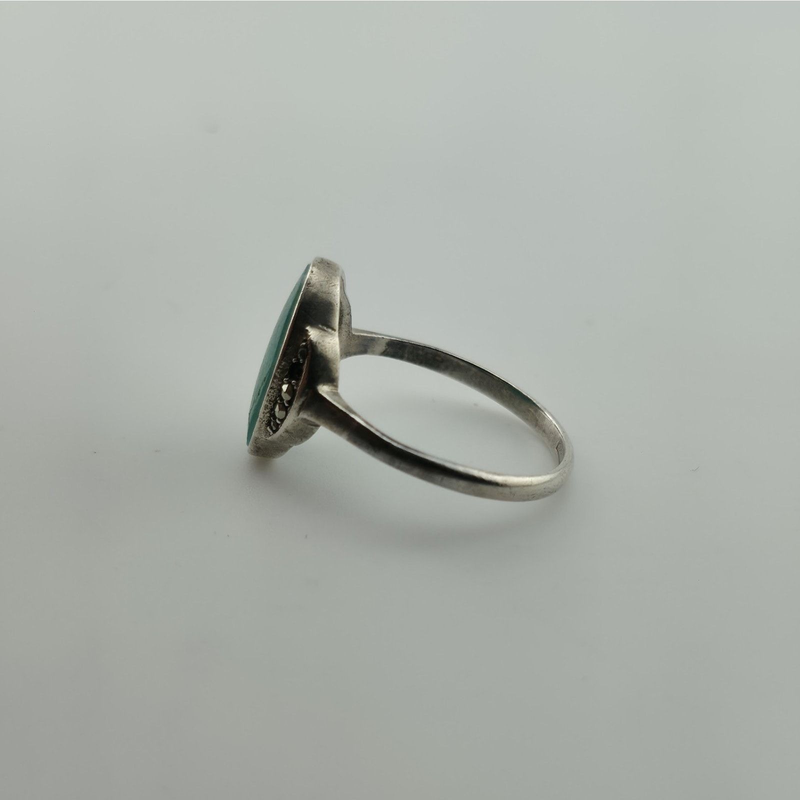 Other Birks Sterling Silver Green Stone Ring Size 6.5 Vintage Size ONE SIZE - 5 Thumbnail