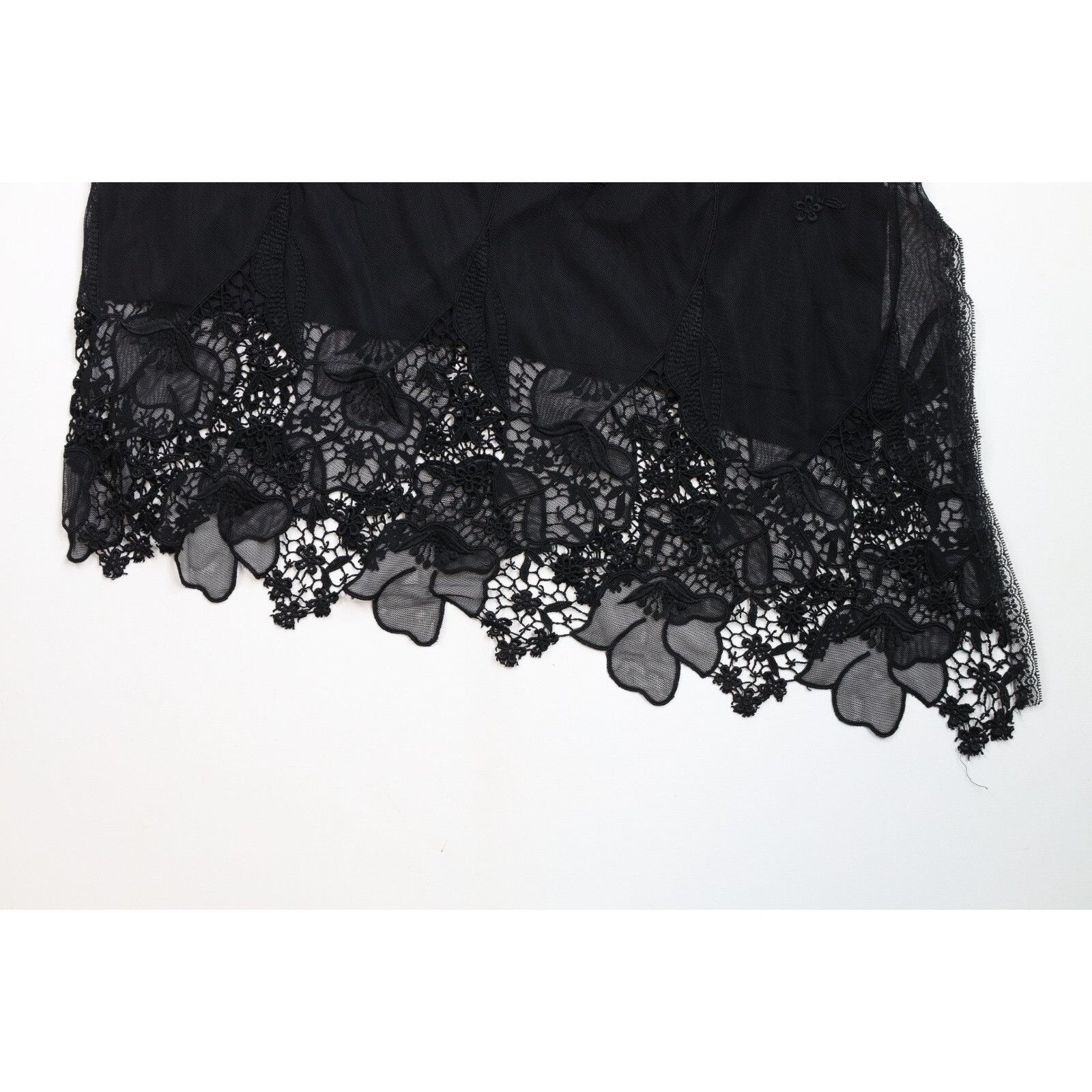 Vintage Vintage 90s Cache Lace Knit Flower Asymmetric Skirt Size 30" / US 8 / IT 44 - 4 Thumbnail