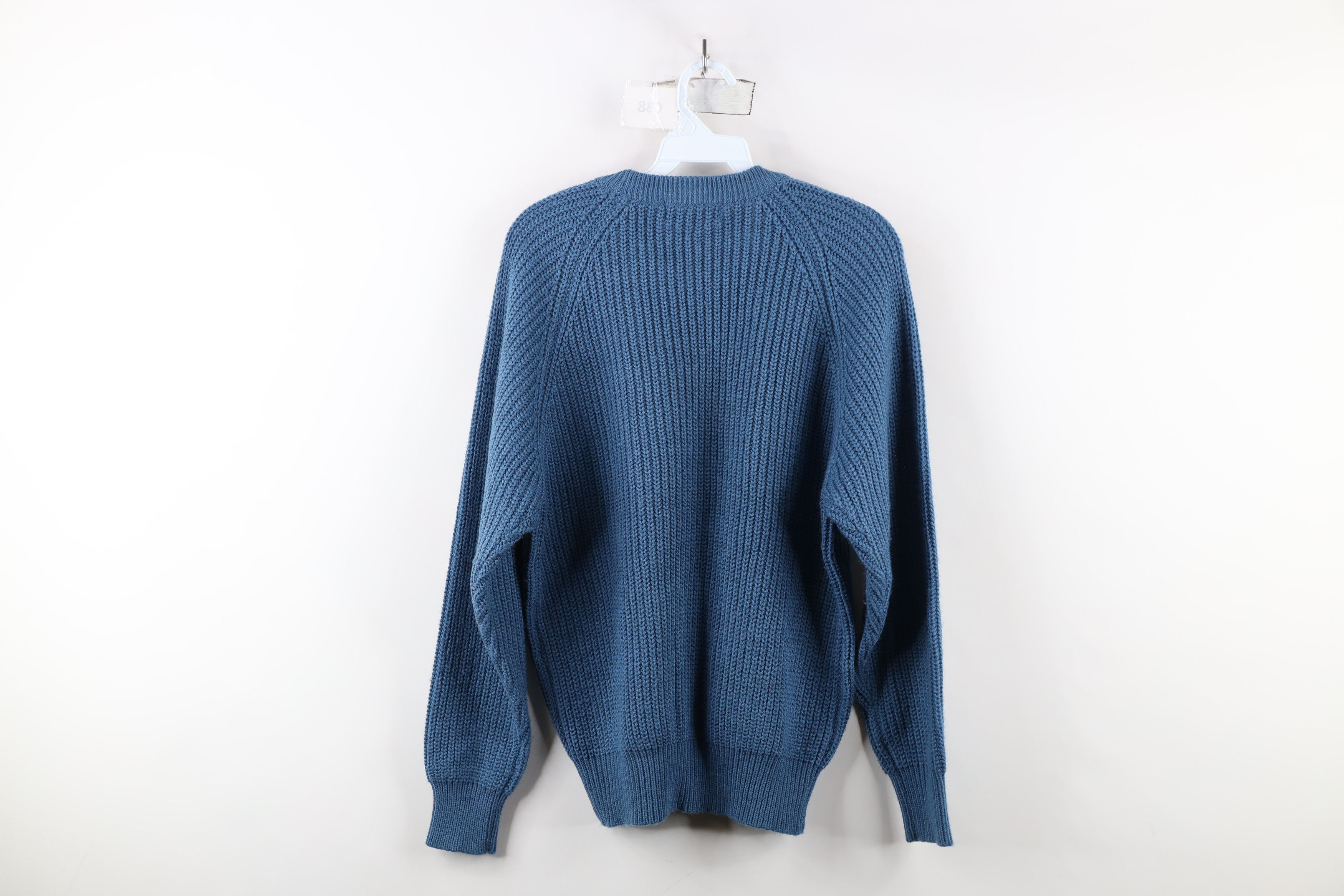 Vintage Vintage 90s Streetwear Ribbed Knit Crewneck Sweater Blue Size US S / EU 44-46 / 1 - 7 Thumbnail