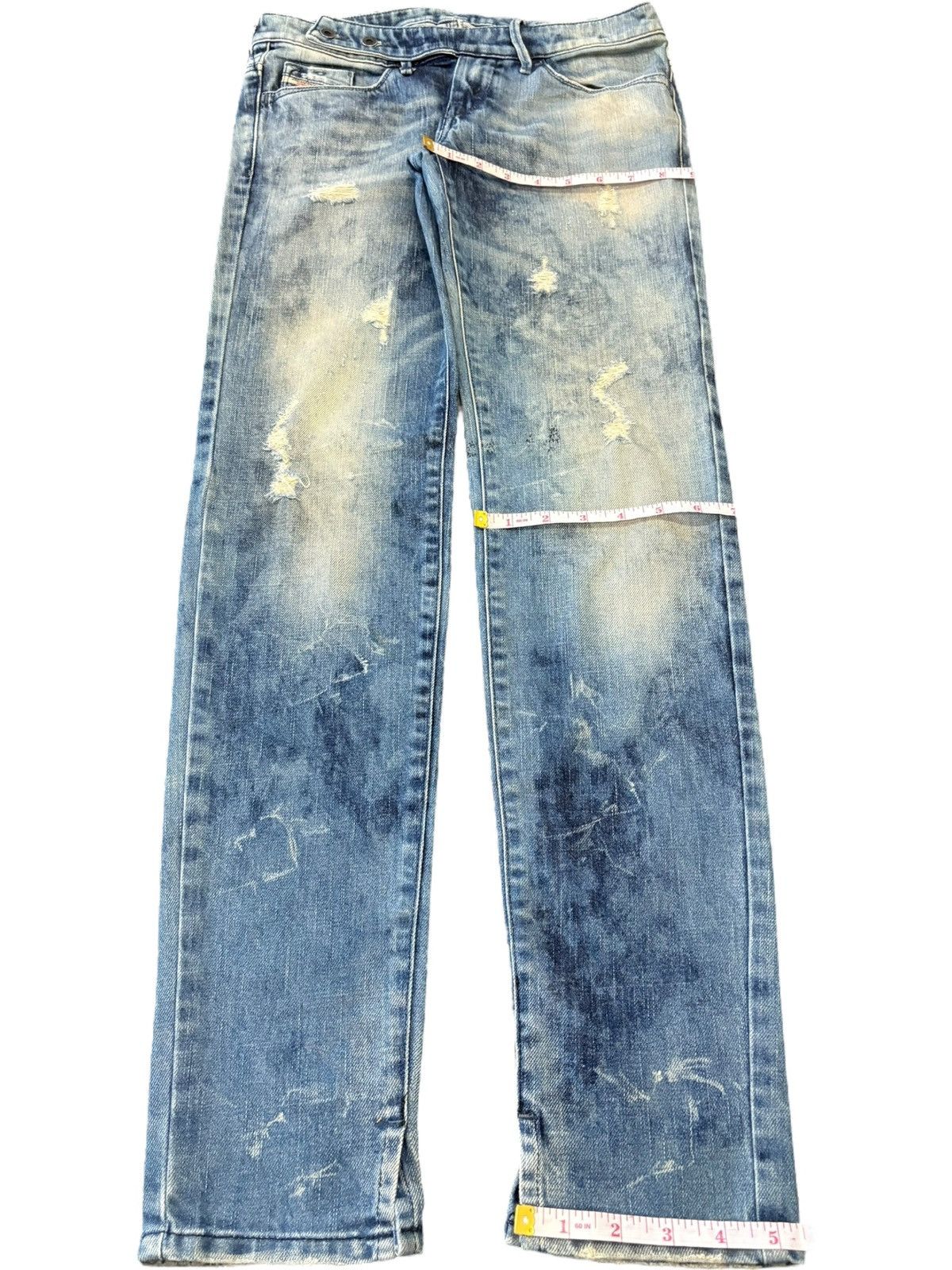 Diesel Vintage Italy Diesel Cherick Bleached Distressed Jeans Size 28" / US 6 / IT 42 - 13 Thumbnail