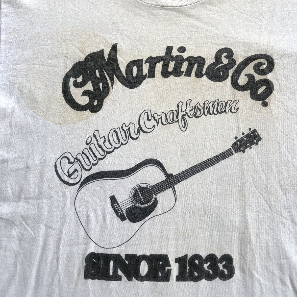 Lee × Vintage Vtg 90s Martin&Co Guitar Craftsmen Tshirt Size US M / EU 48-50 / 2 - 2 Thumbnail