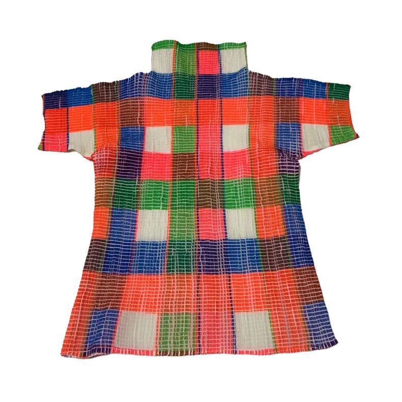 Issey Miyake Issey Miyake Color-blocked pleated short-sleeved shirt Size S / US 4 / IT 40 - 1 Thumbnail