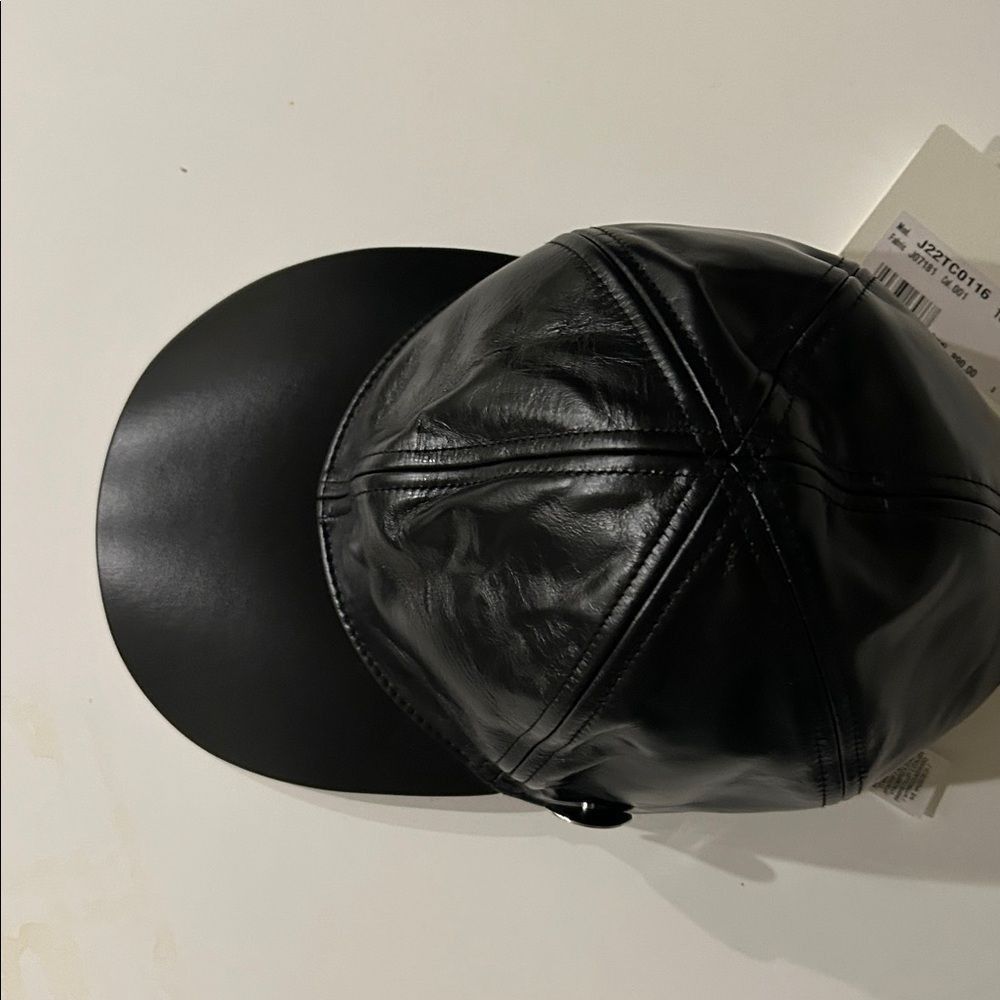 Jil Sander Jil Sander men’s Black Calfskin Cap, Black, Size Small, NWT Size ONE SIZE - 6 Thumbnail