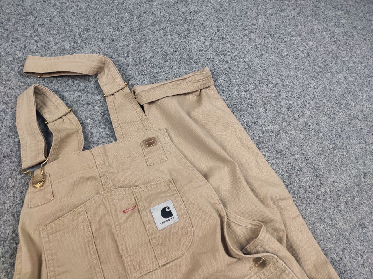 Carhartt Carhartt Wip bib overall w Canvas Beige Suit Vintage Style Size 32" / US 10 / IT 46 - 3 Thumbnail