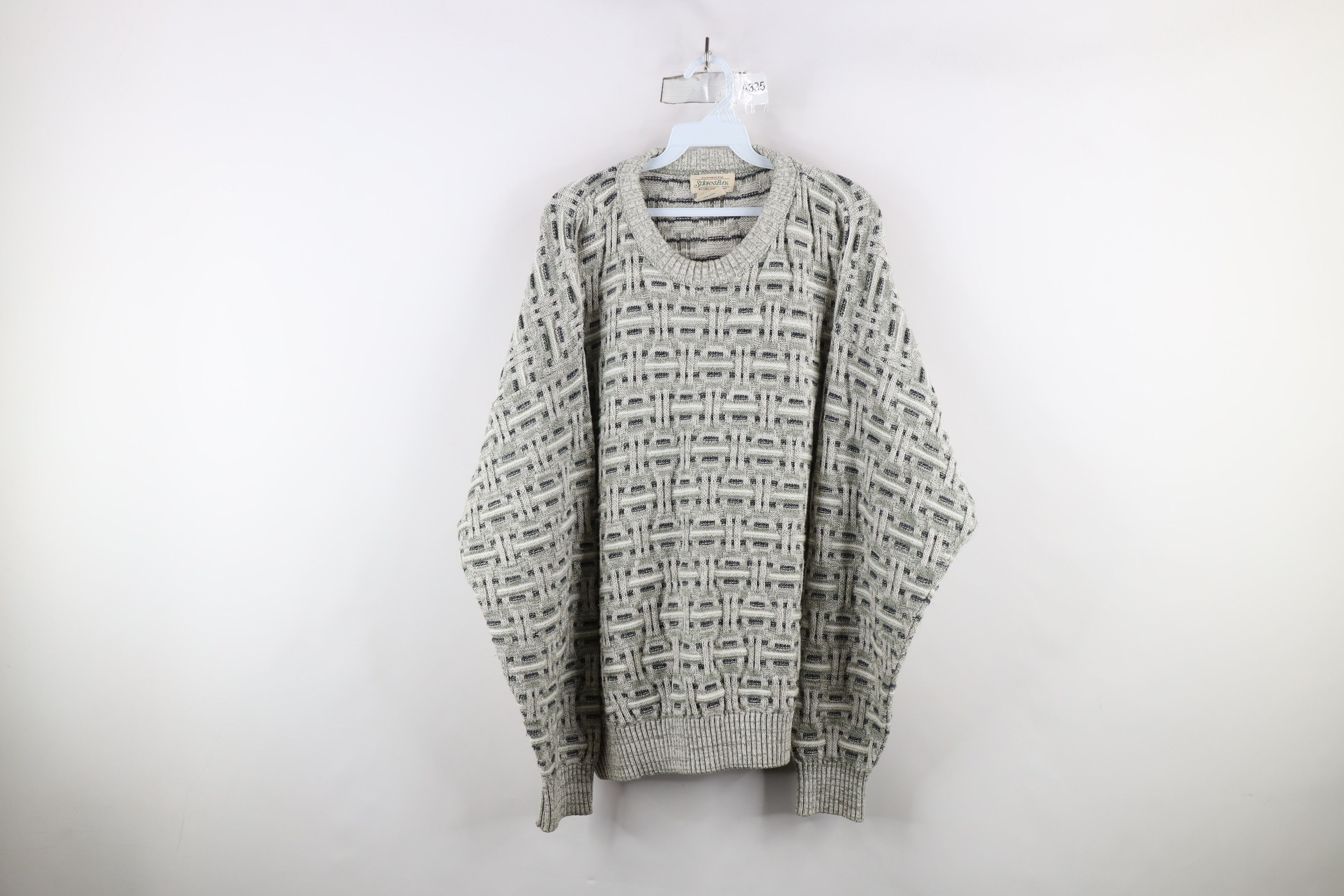 Vintage Vintage 90s Streetwear Cross Weave Knit Crewneck Sweater Size US XXL / EU 58 / 5 - 1 Thumbnail