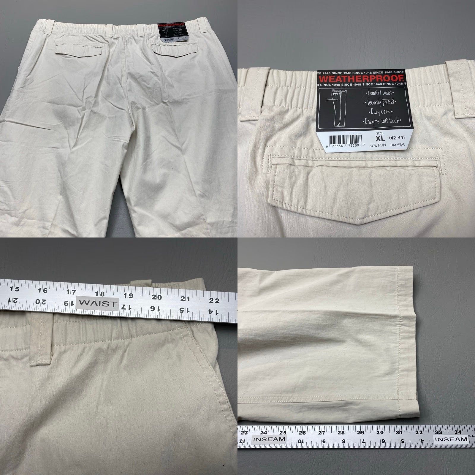 Weatherproof VINTAGE Weatherproof Pants Mens XL 42-44x32 Oatmeal Comfort Waist Easy Care NWT Weatherproof Pants Mens XL 42-44x32 Oatmeal Comfort Waist Easy Care Size US 36 / EU 52 - 8 Thumbnail
