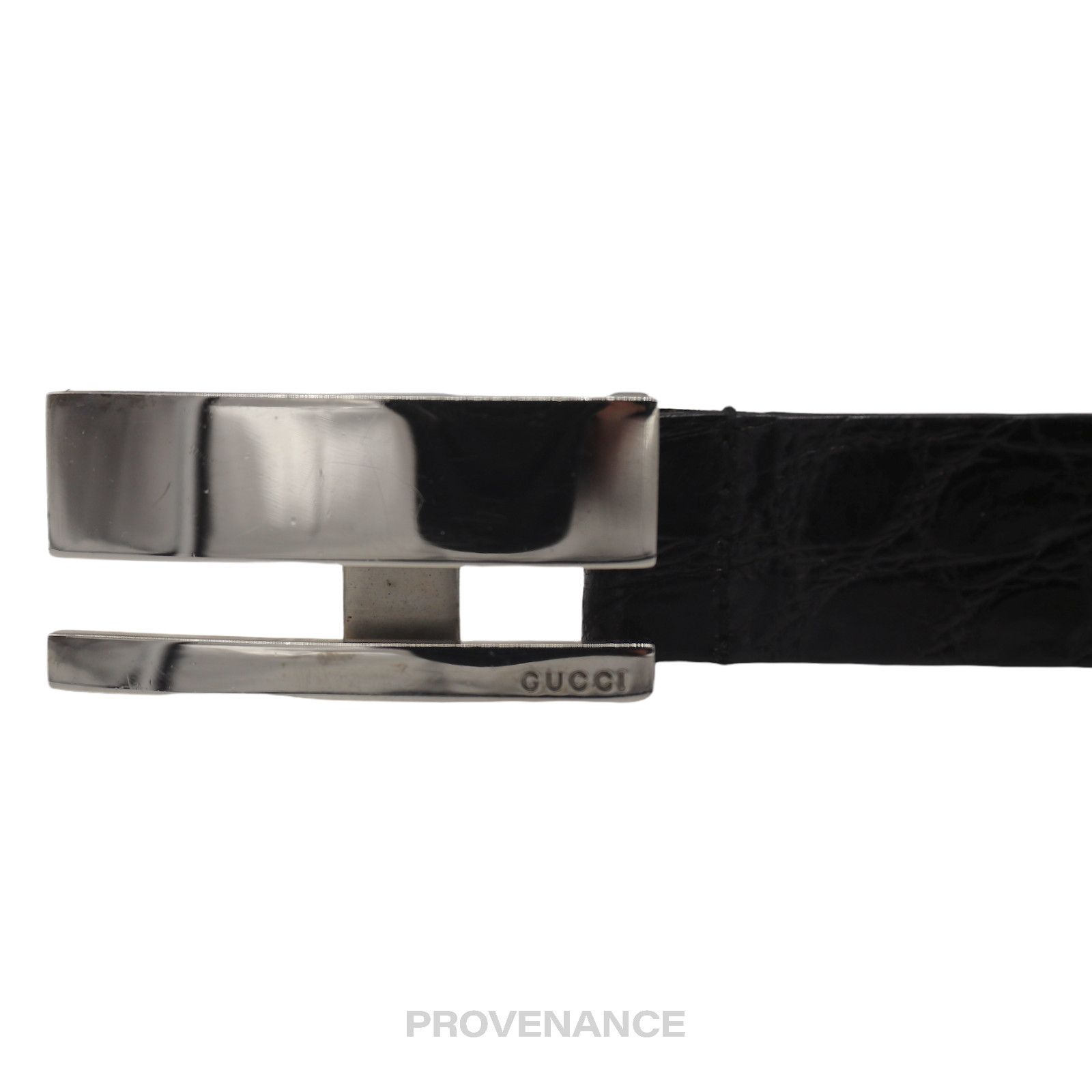 Gucci 🔴 Gucci Belt - Black Crocodile Leather Size ONE SIZE - 2 Thumbnail