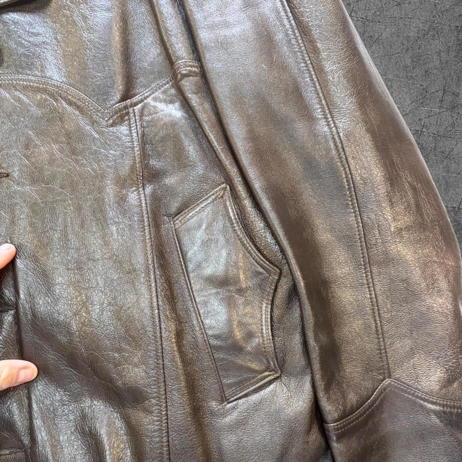 Leather 1970s Mr & Mrs Leather Brown Western Leather Jacket Size US L / EU 52-54 / 3 - 2 Thumbnail