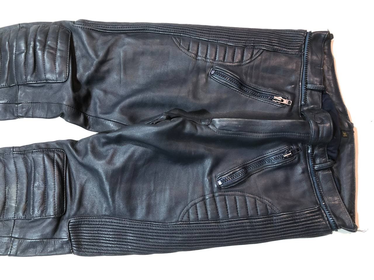 Leather × Vintage Vintage Leather Moto Biker Pants Size US 32 / EU 48 - 3 Thumbnail