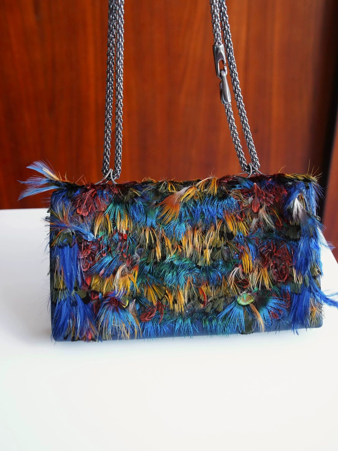 Valentino Valentino Vintage Feather Silver Crystal Buckle 2way Shoulder/Crossbody Bag Size ONE SIZE - 3 Thumbnail