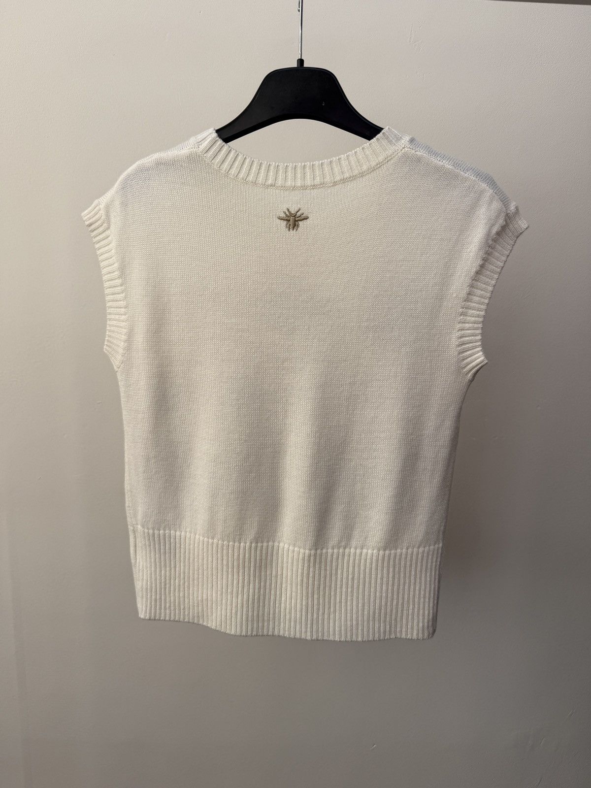 Dior Christian Dior Luxury Knit Vest Bee Embroidery Cream Womens Size S / US 4 / IT 40 - 9 Thumbnail